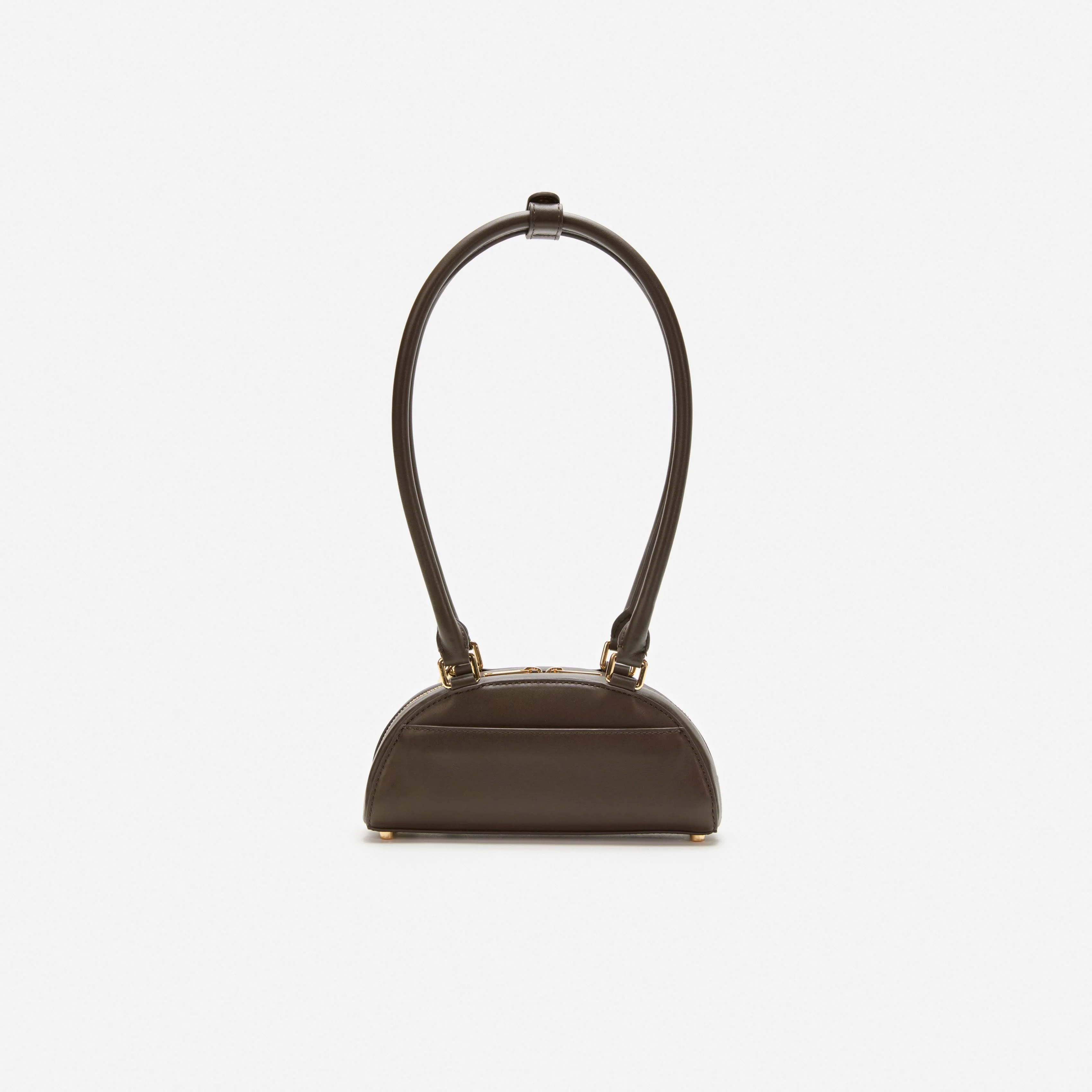 Brown Leather Mini Shoulder Bag With Charm - Image 3
