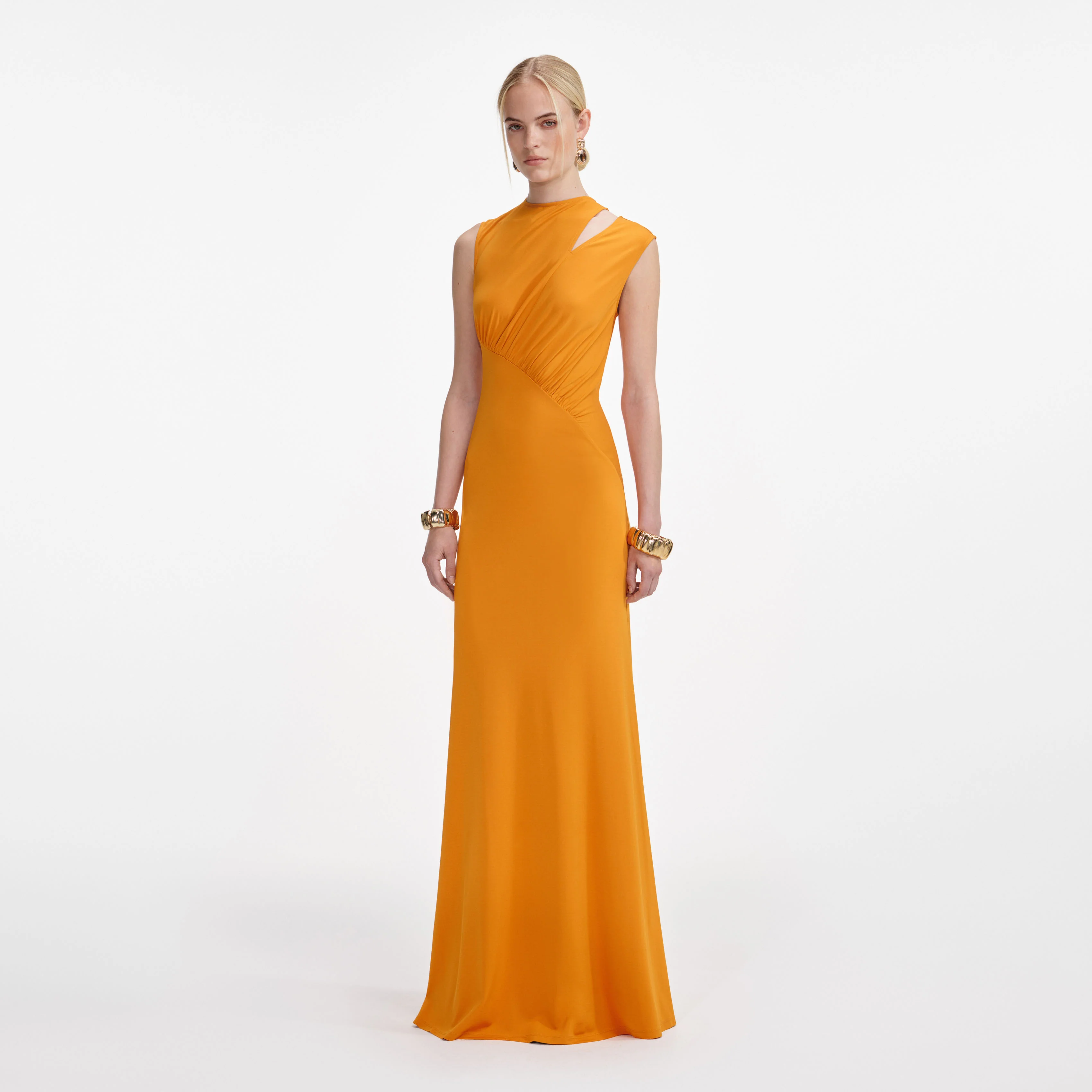 Burnt Orange Jersey Cut Out Maxi Dress - Image 2