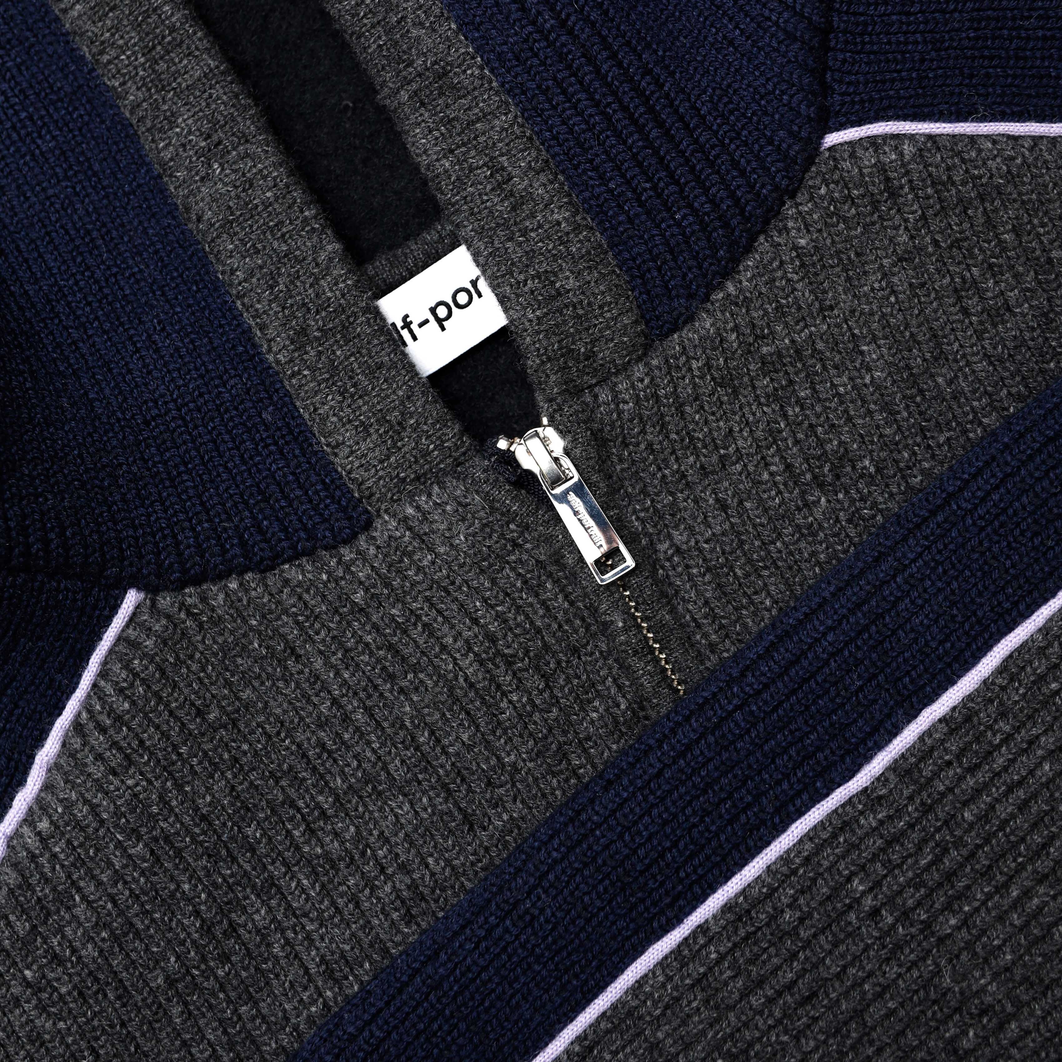 Grey Ribbed Knit Hoodie - Image 5