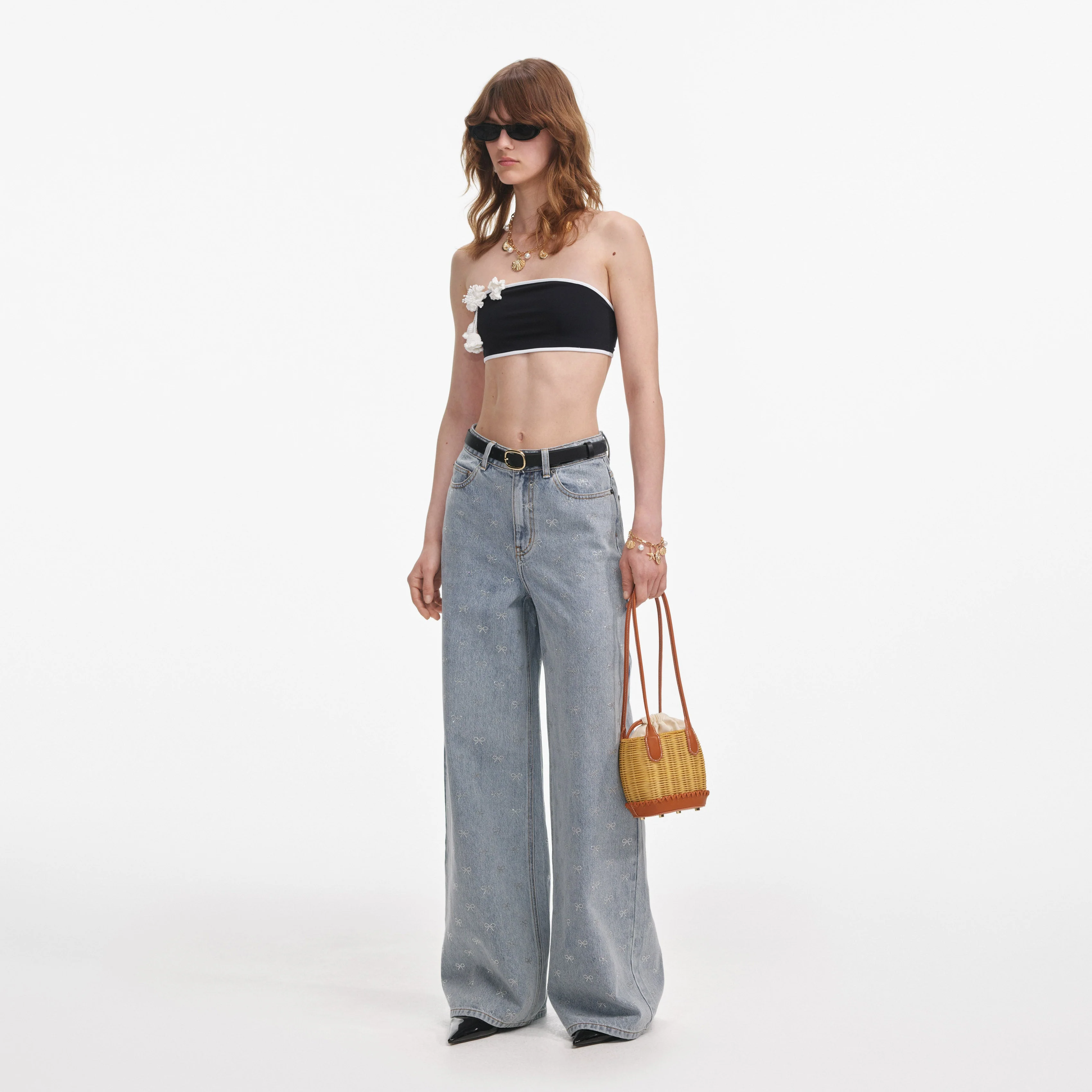 Light Blue Diamante Bow Jeans - Image 2