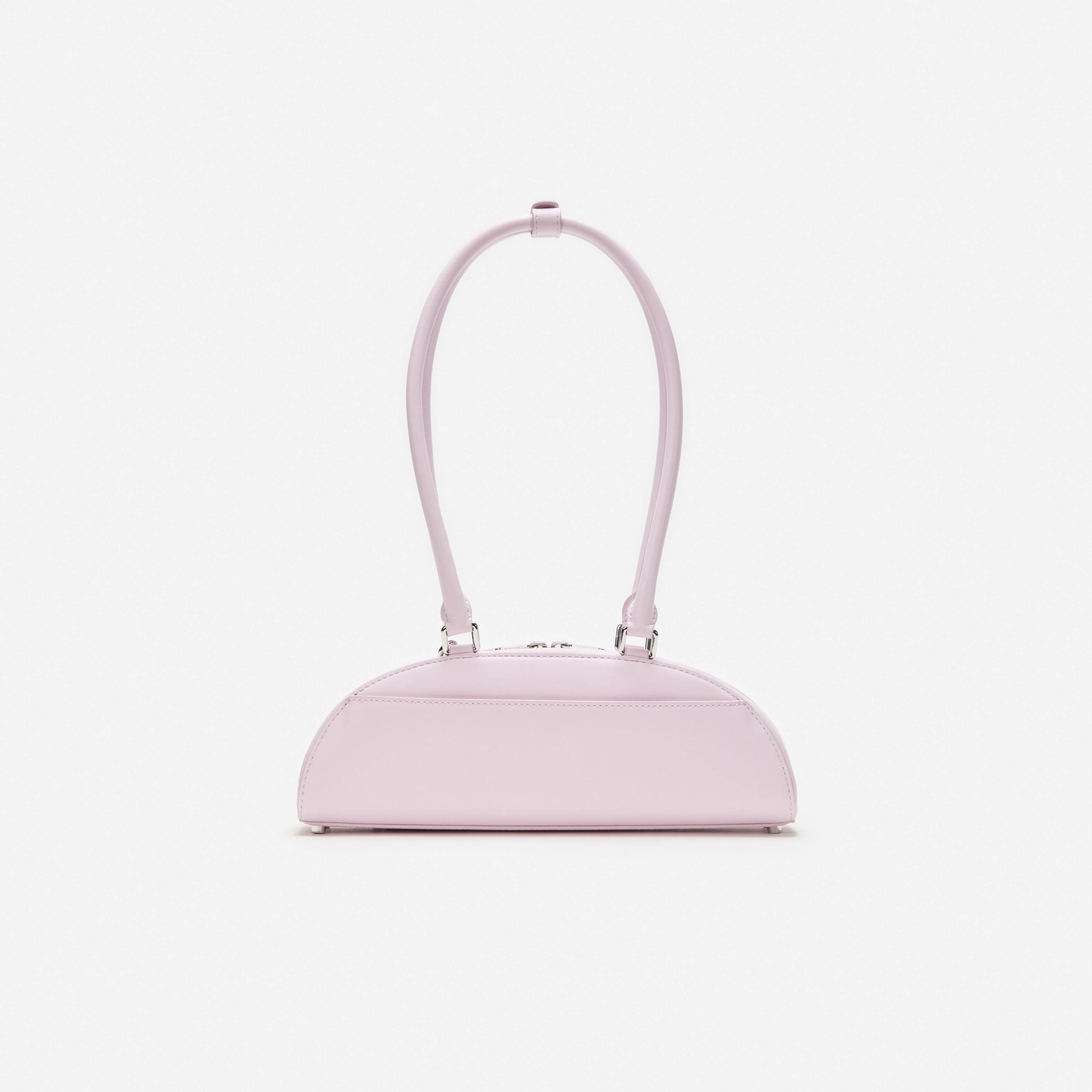 Lilac Leather Curved Charm Shoulder Bag - Image 3