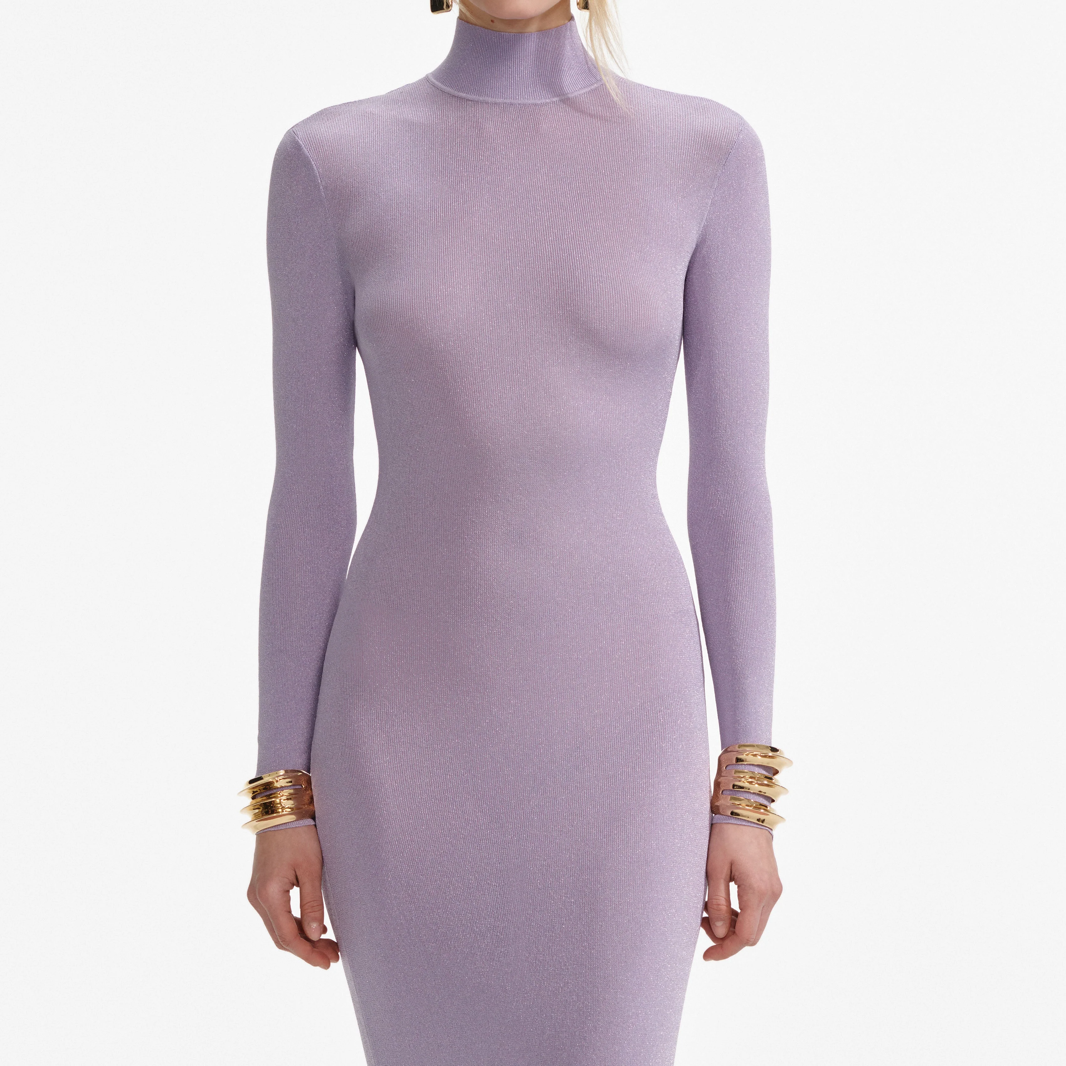 Lilac Viscose Knit Maxi Dress - Image 4
