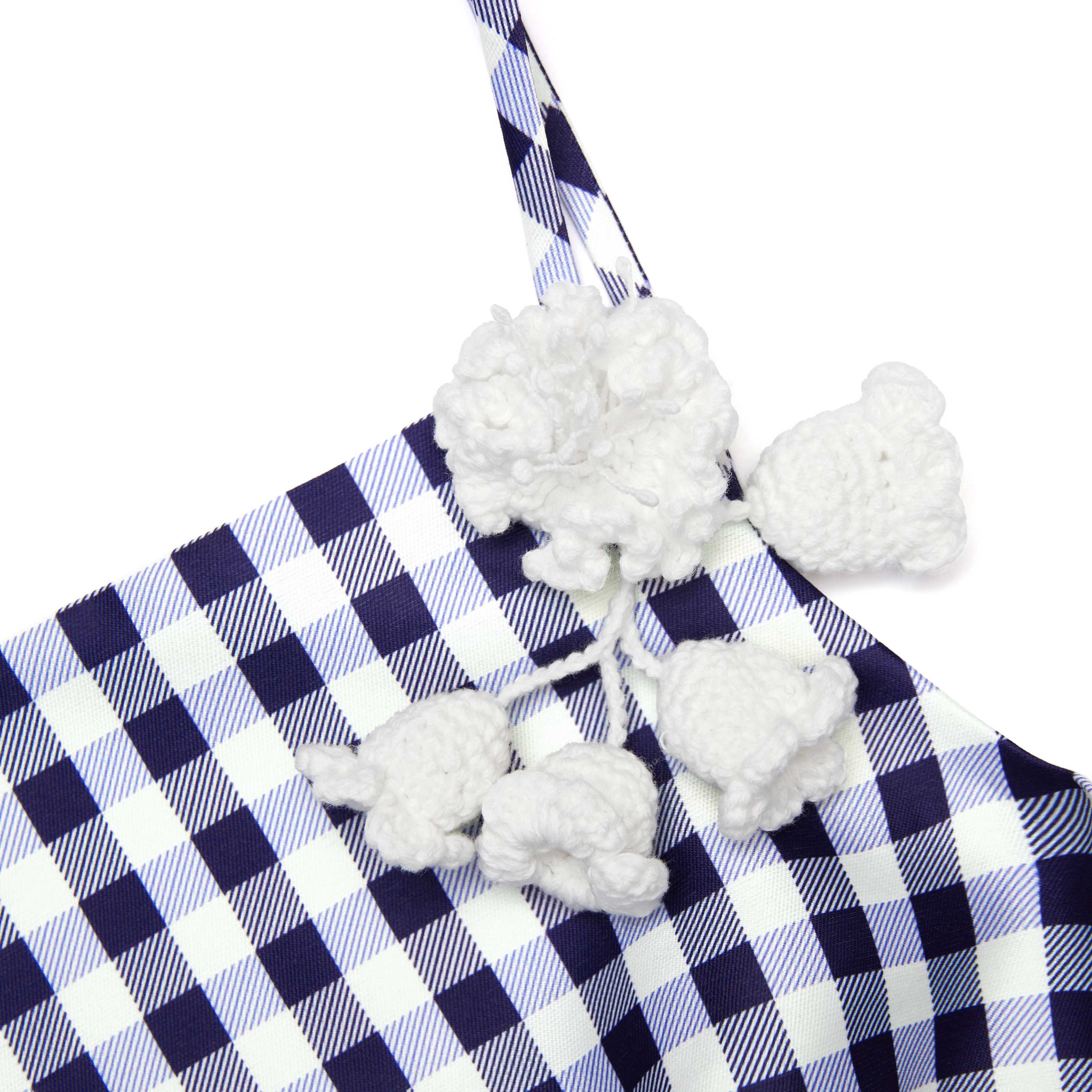 Navy Gingham Taffeta Top - Image 5