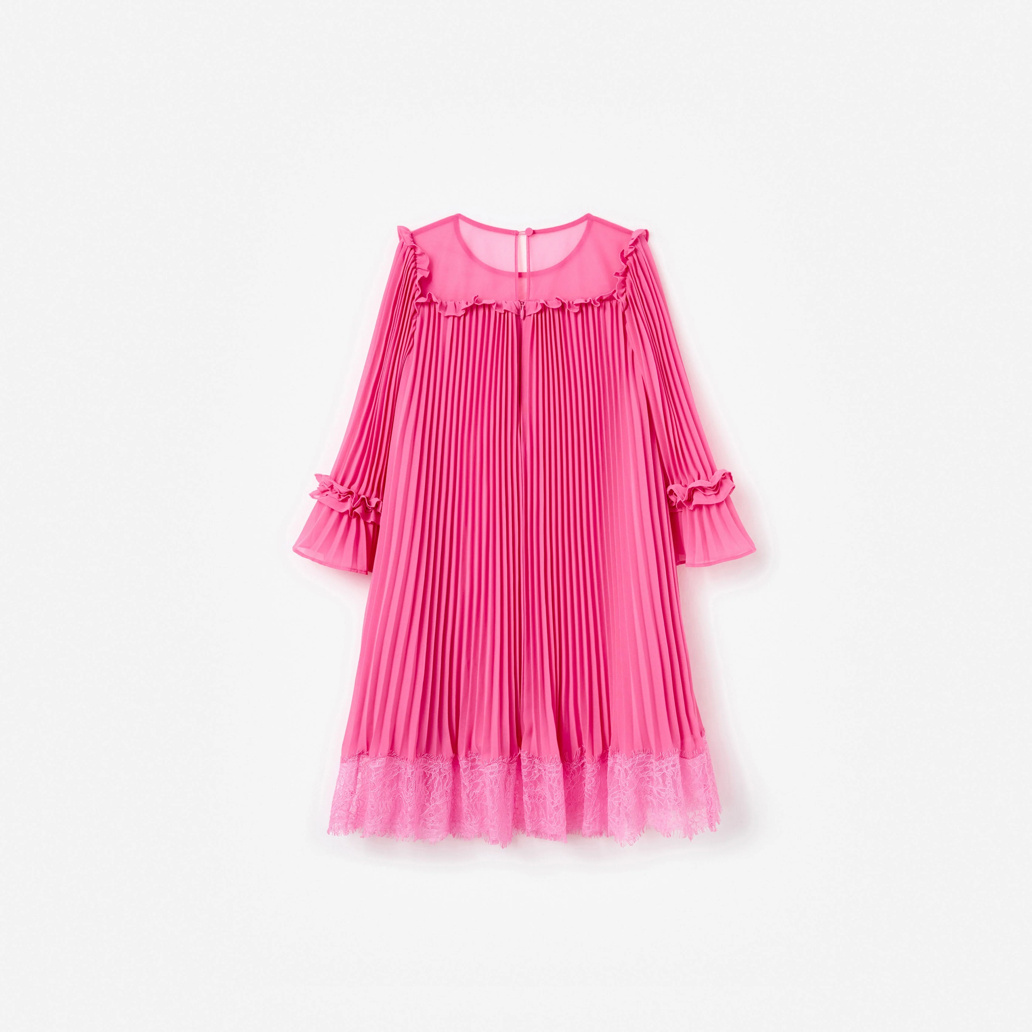 Pink Chiffon Long Sleeve Dress - Image 2
