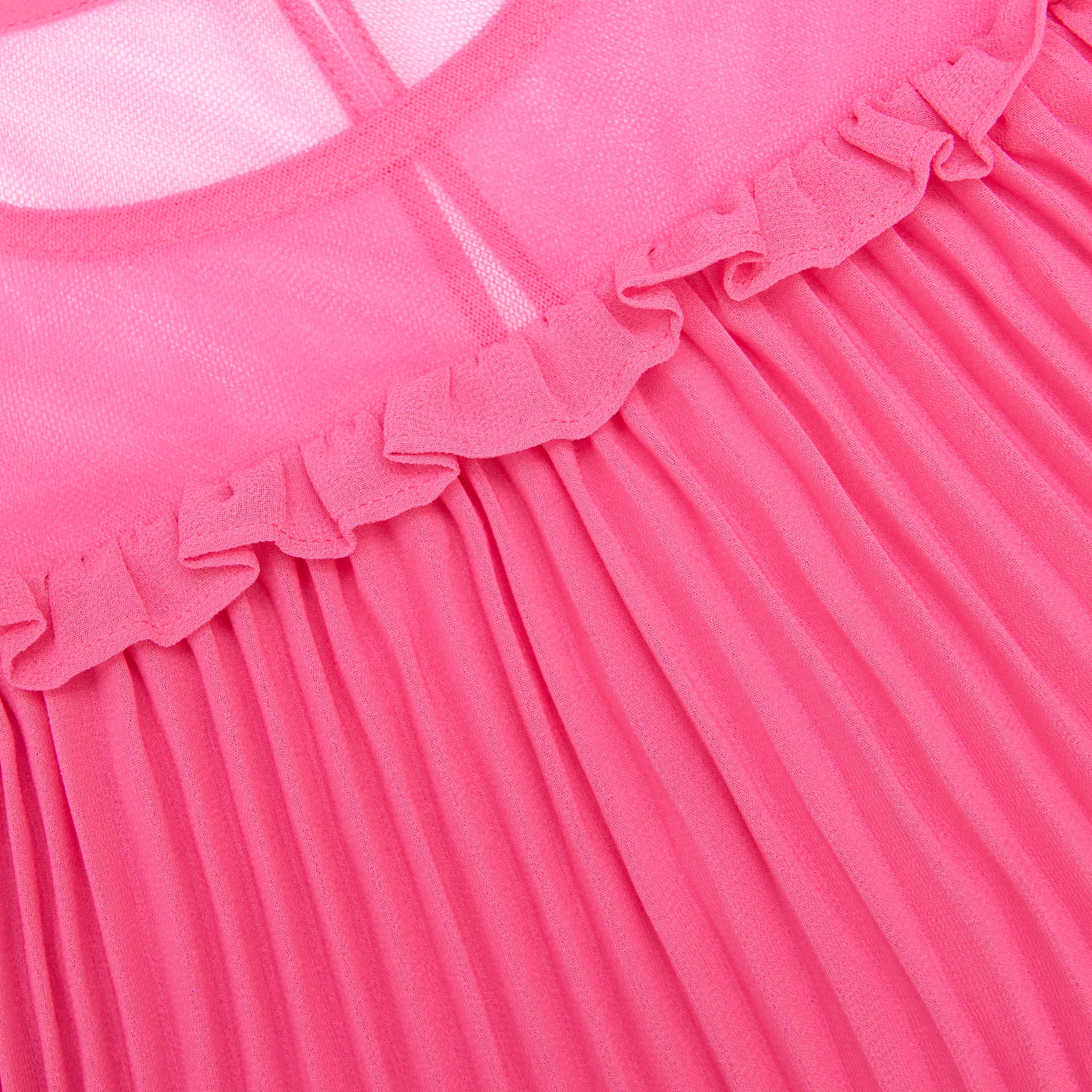 Pink Chiffon Long Sleeve Dress - Image 3