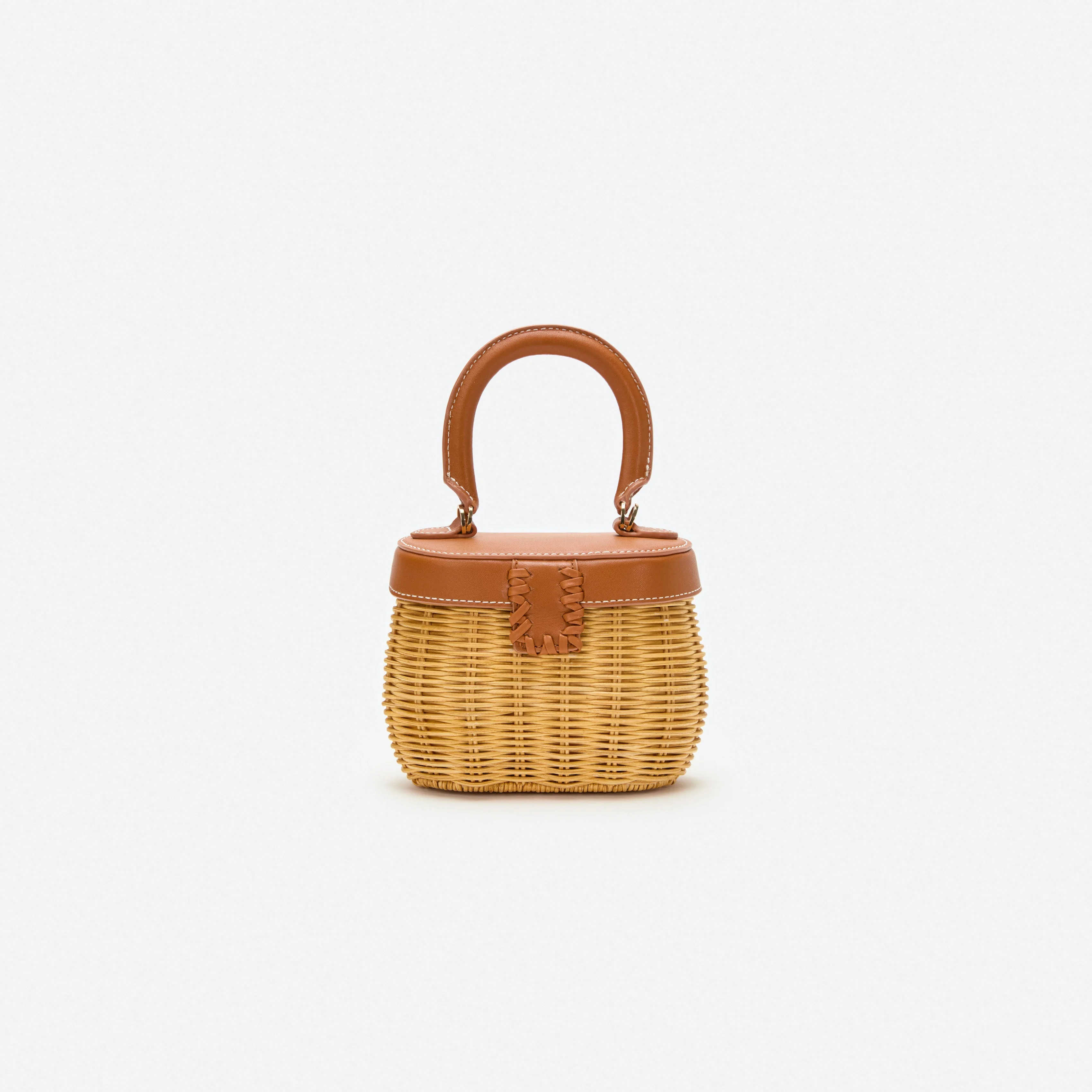 Rattan Bow Basket Bag - Image 3