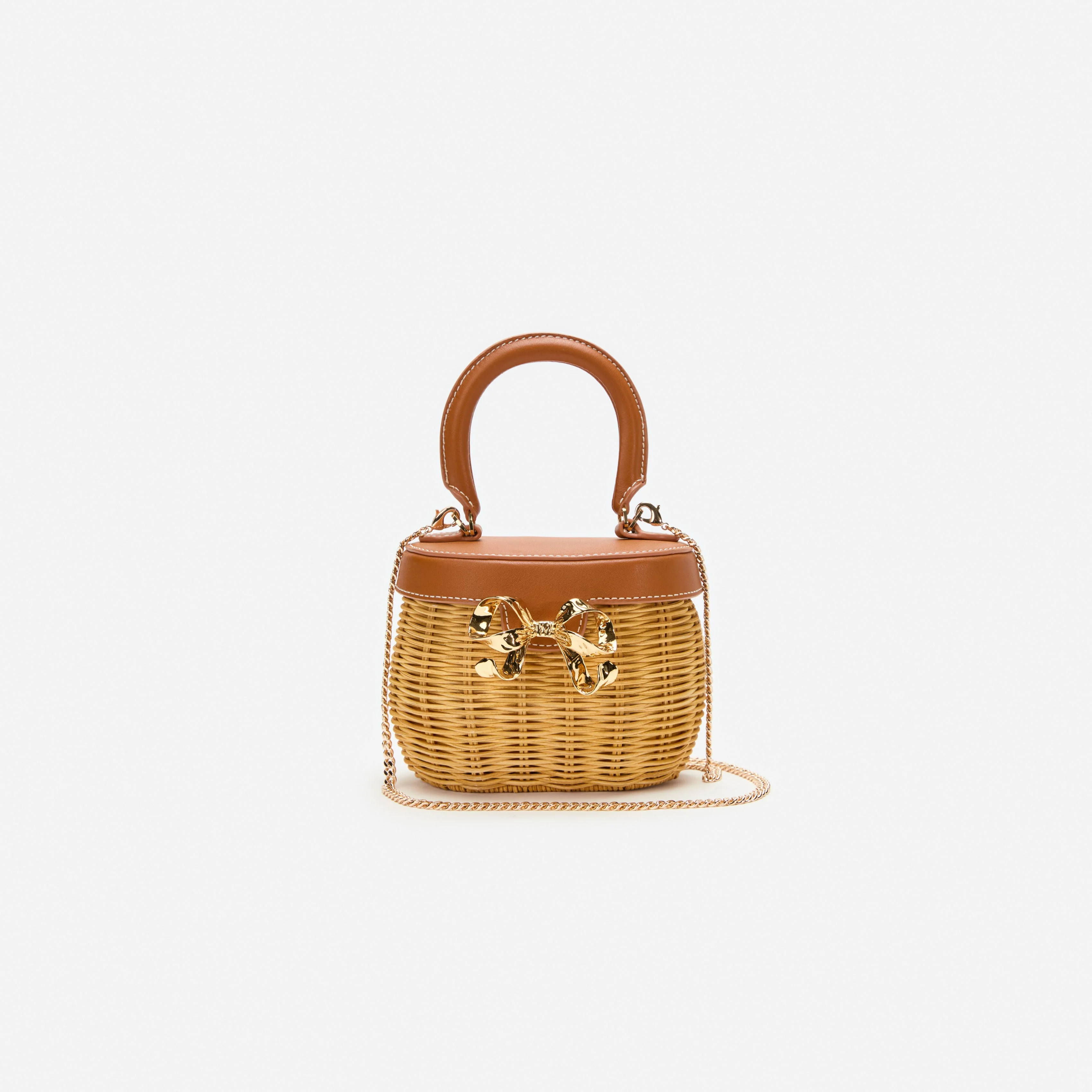 Rattan Bow Basket Bag - Image 4