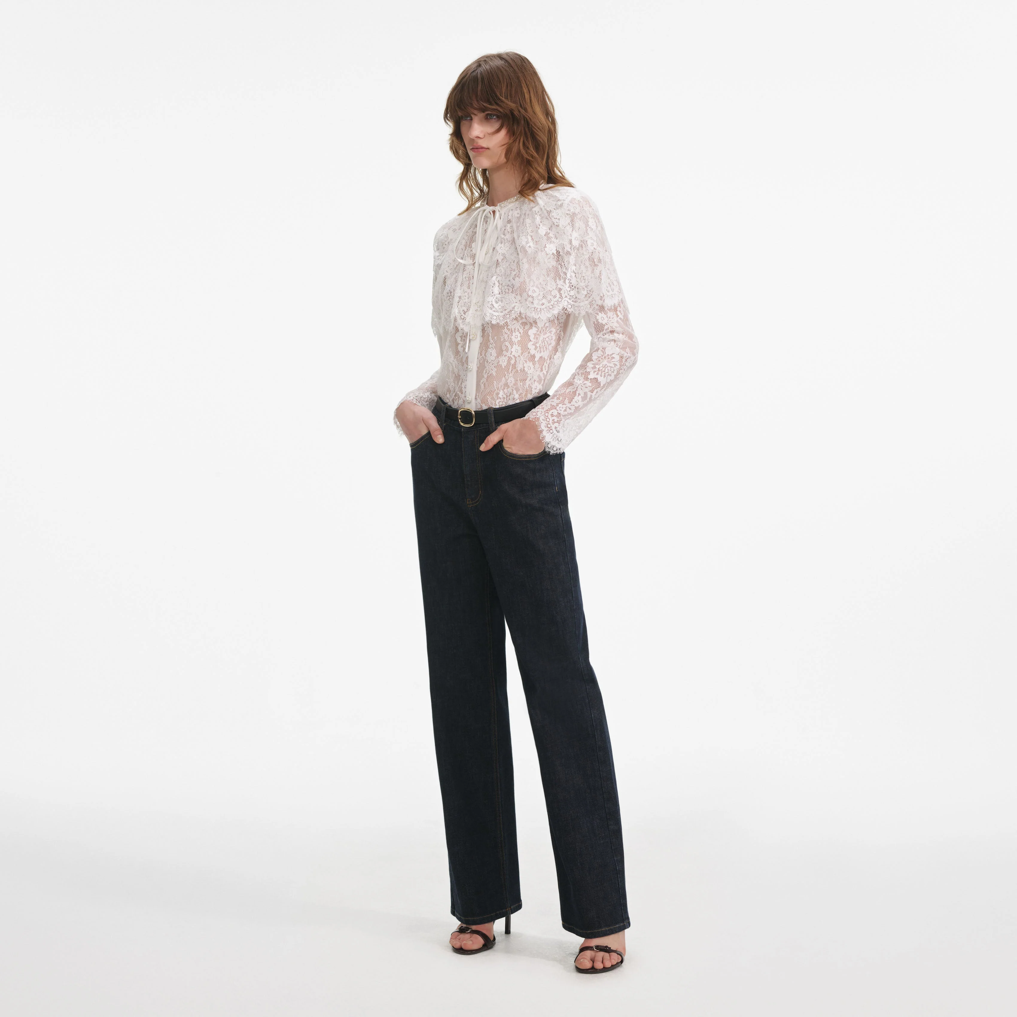 White Lace Cape Top - Image 2