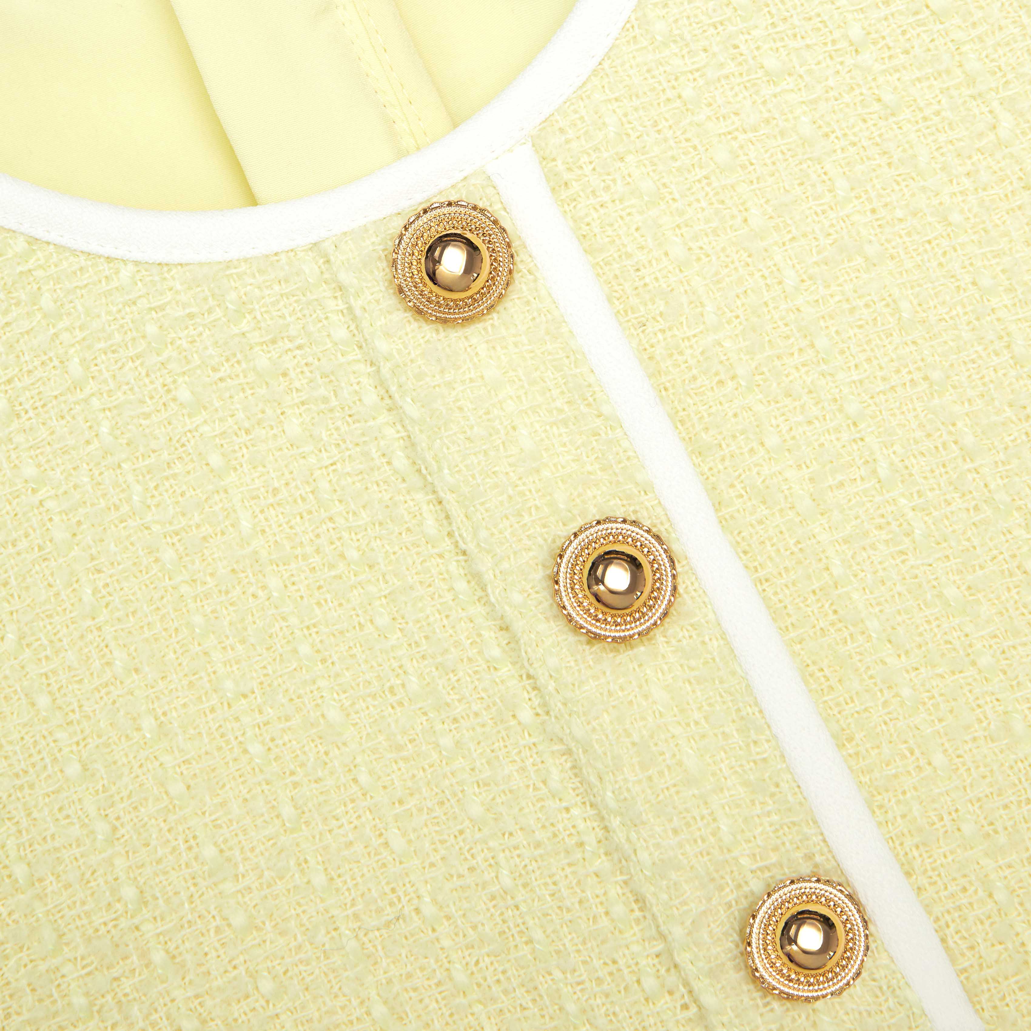 Yellow Boucle Dress - Image 4