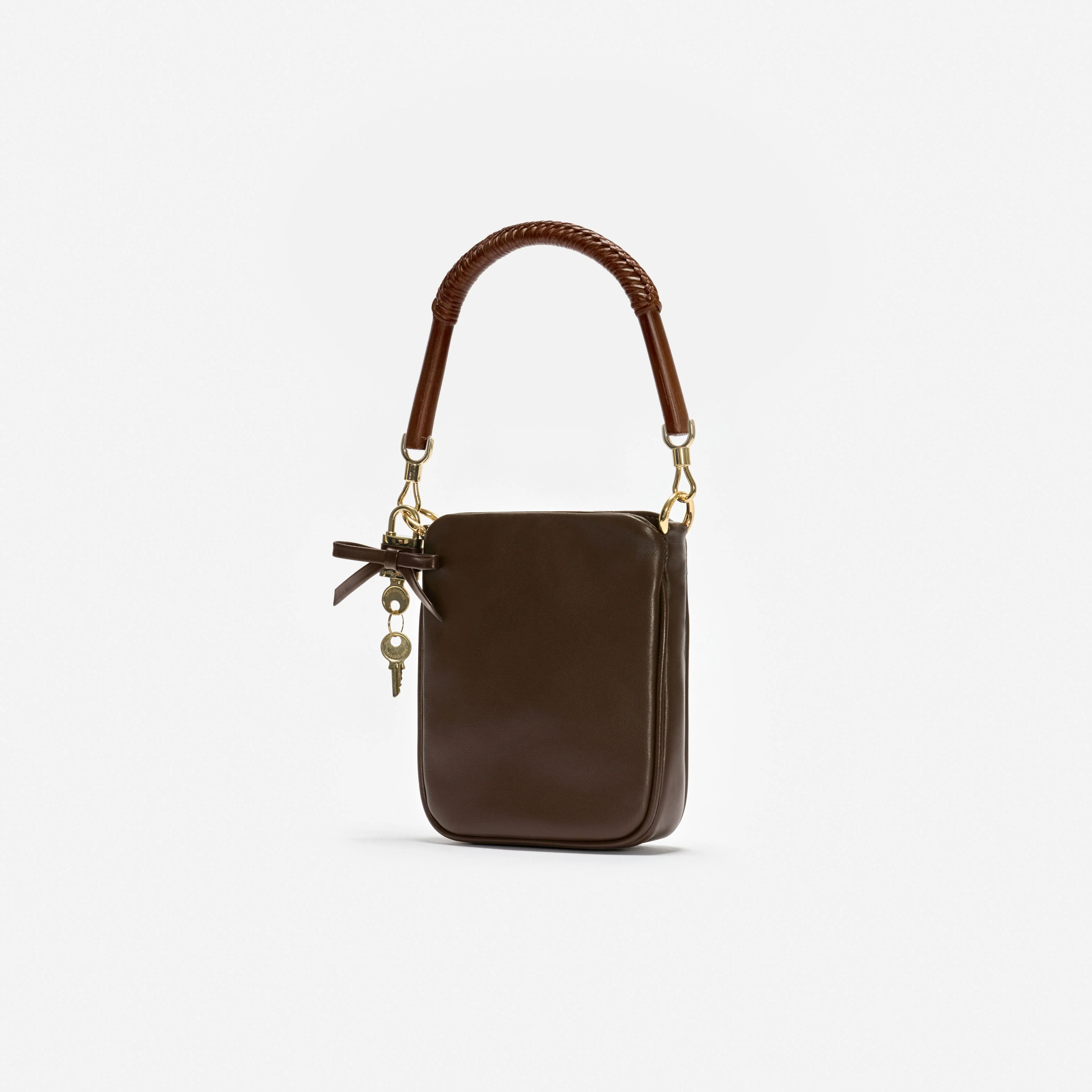 Brown Leather Mini Tote Bag - Image 2