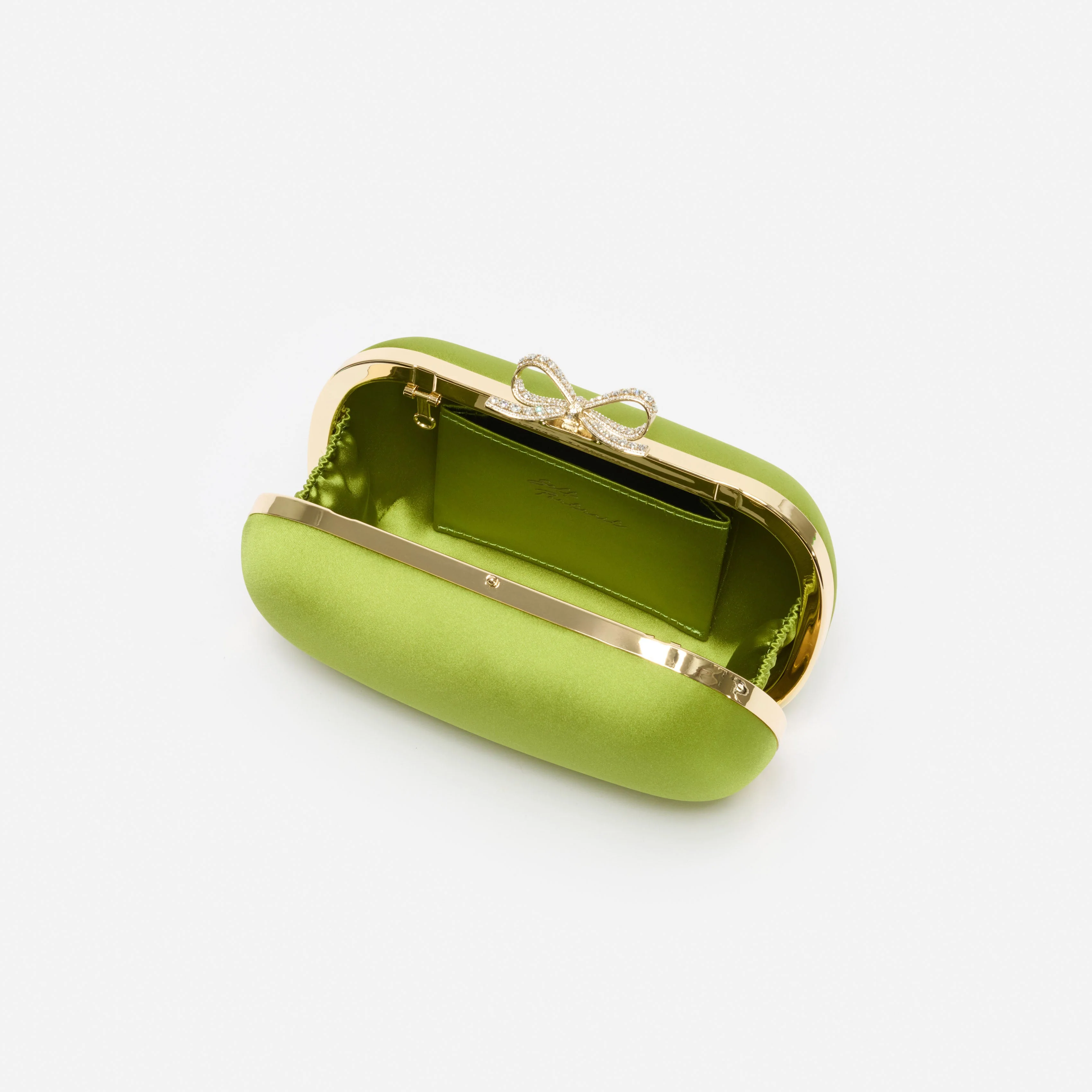 Green Satin Clutch Bag - Image 5