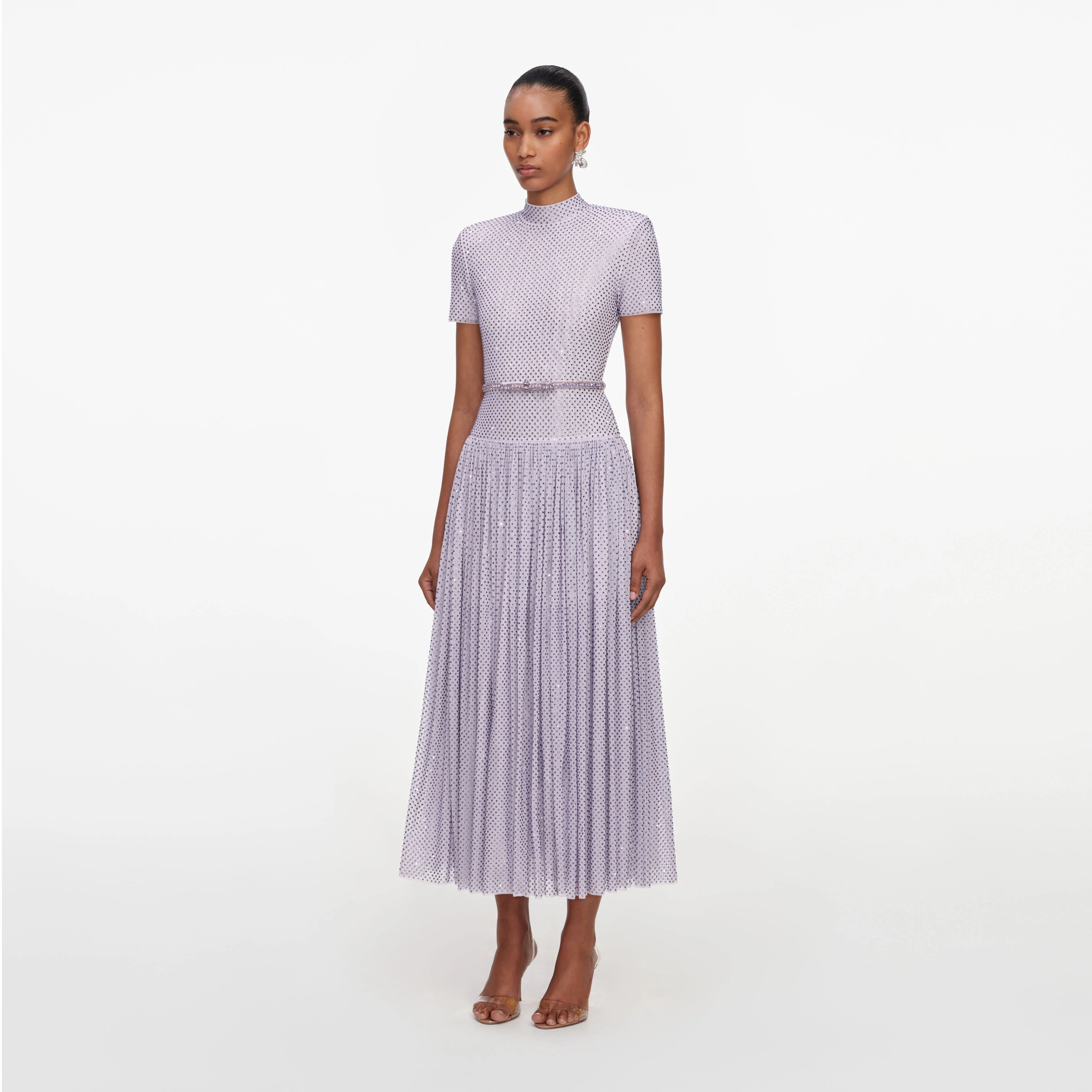 Lilac Rhinestone Midi Dress - Image 2