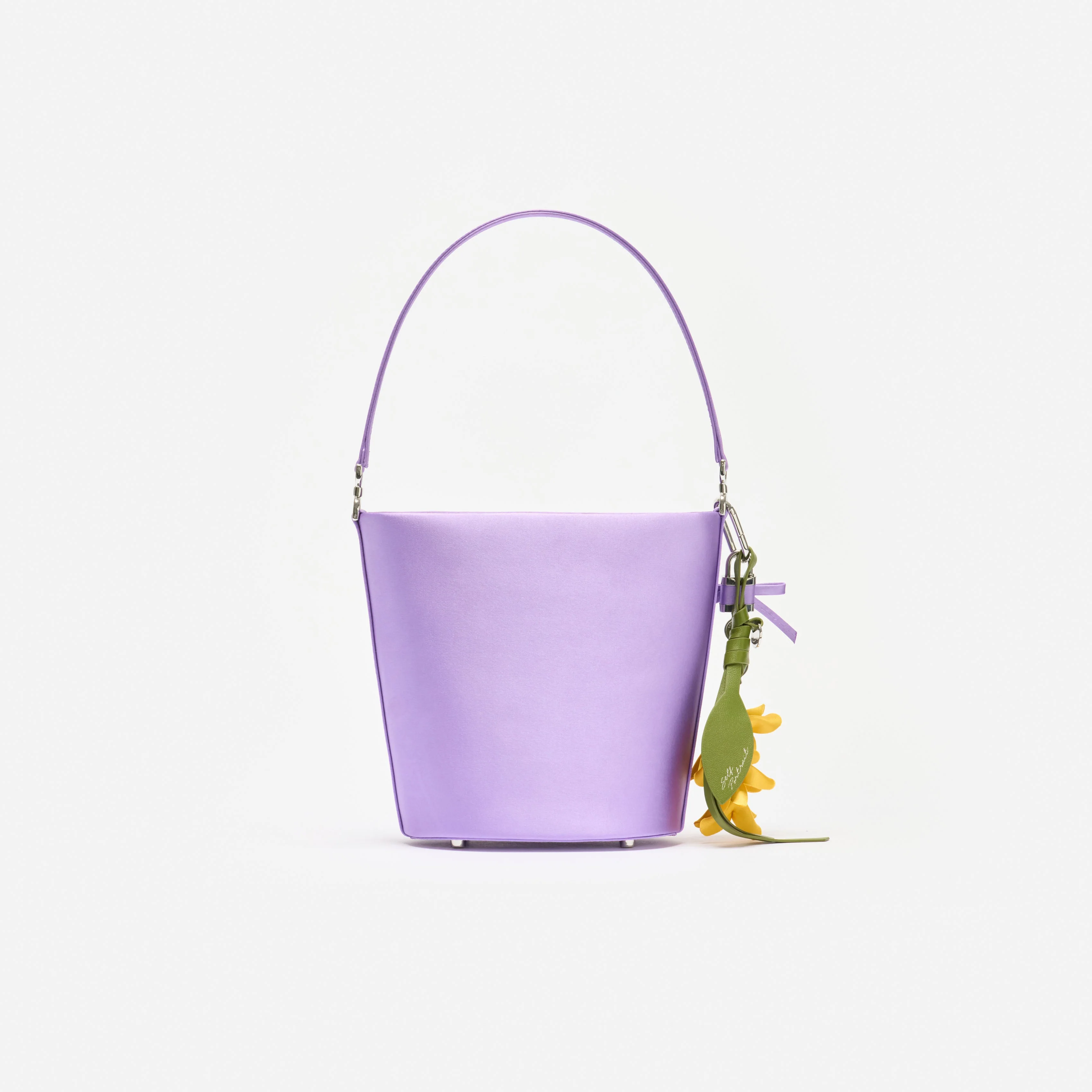 Lilac Satin Bucket Bag - Image 3