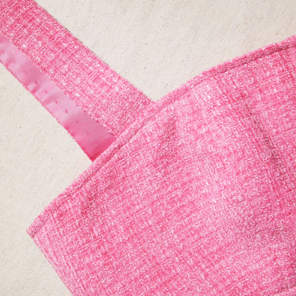 Pink Boucle Square Neck Crop Top - Image 4