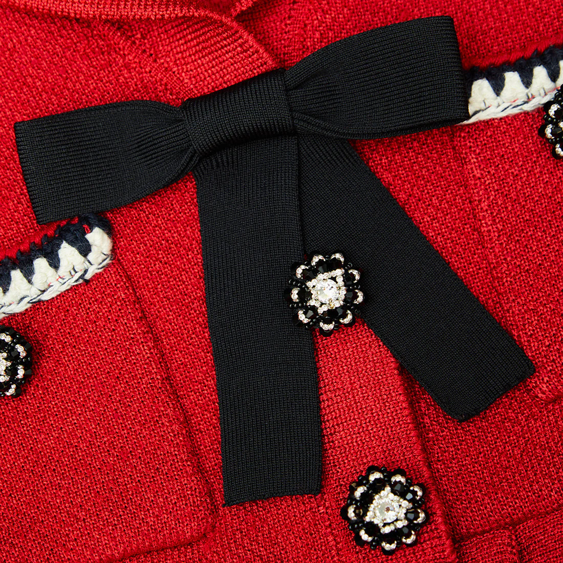 Red Knit Bow Mini Dress - Image 5