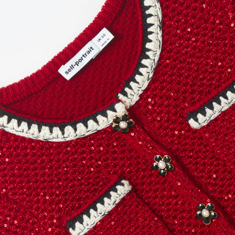 Red Sequin Knit Dress - Image 3