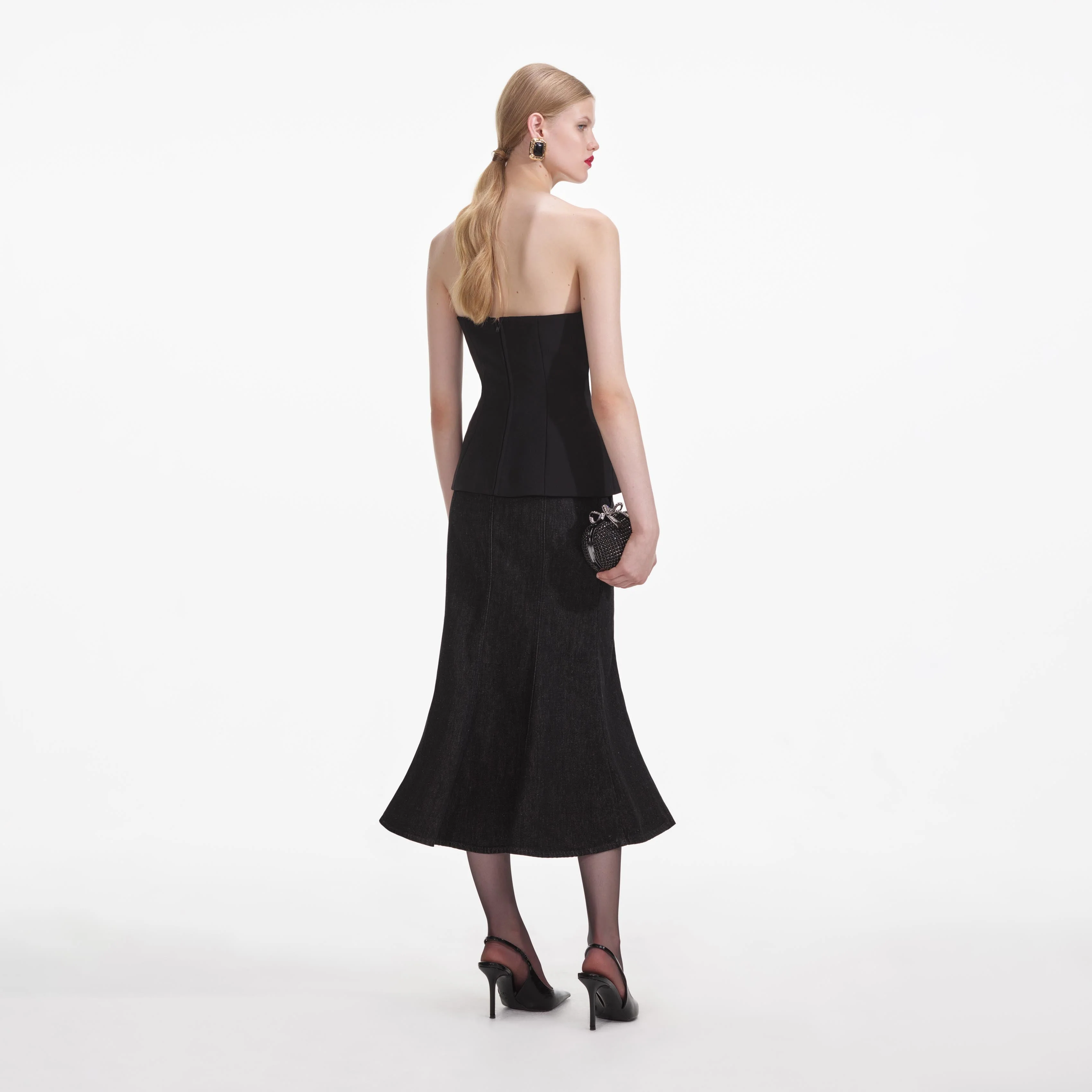 Black Crepe Corsage Top - Image 3