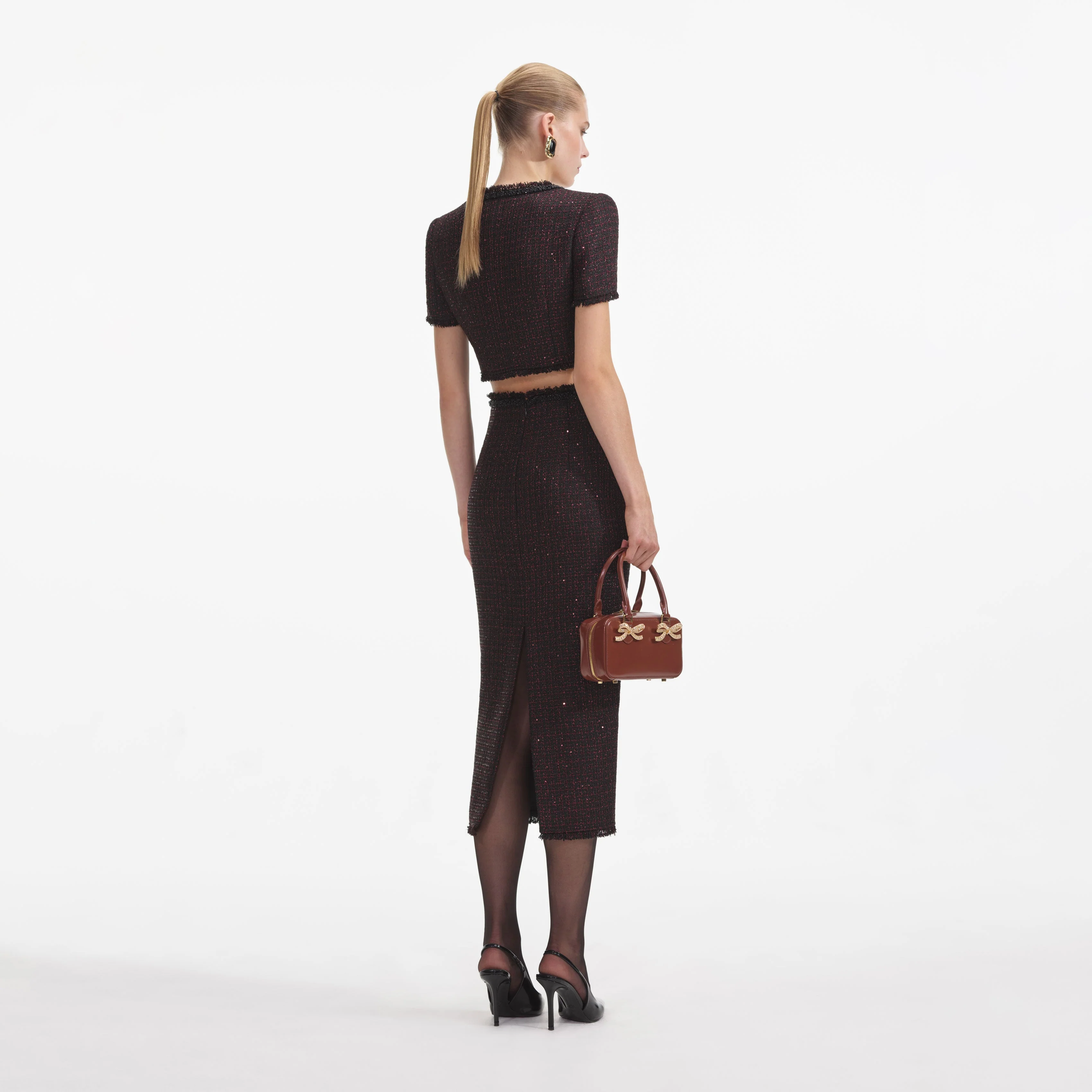 Black Metallic Boucle Top - Image 3