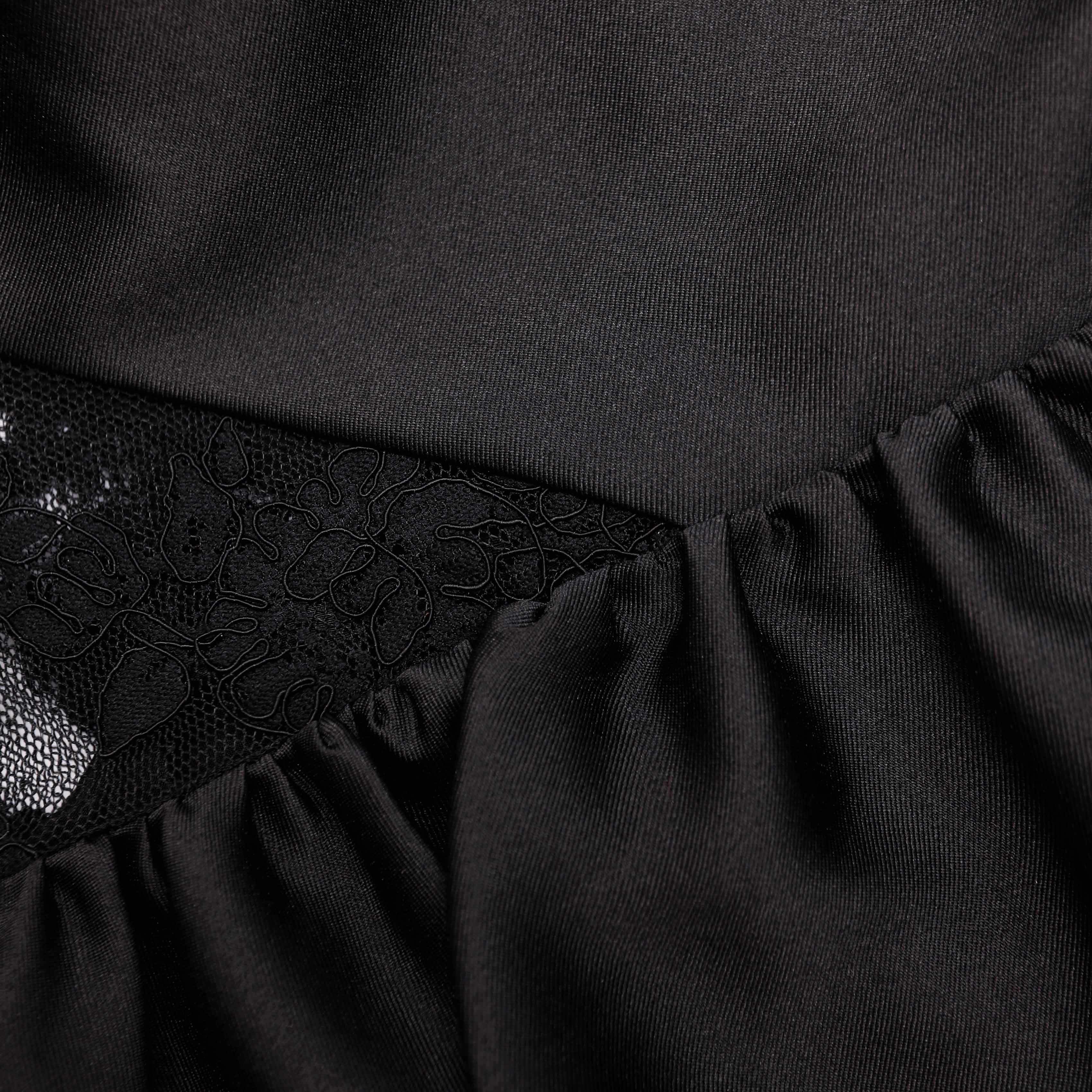 Black Taffeta Peplum Top - Image 5