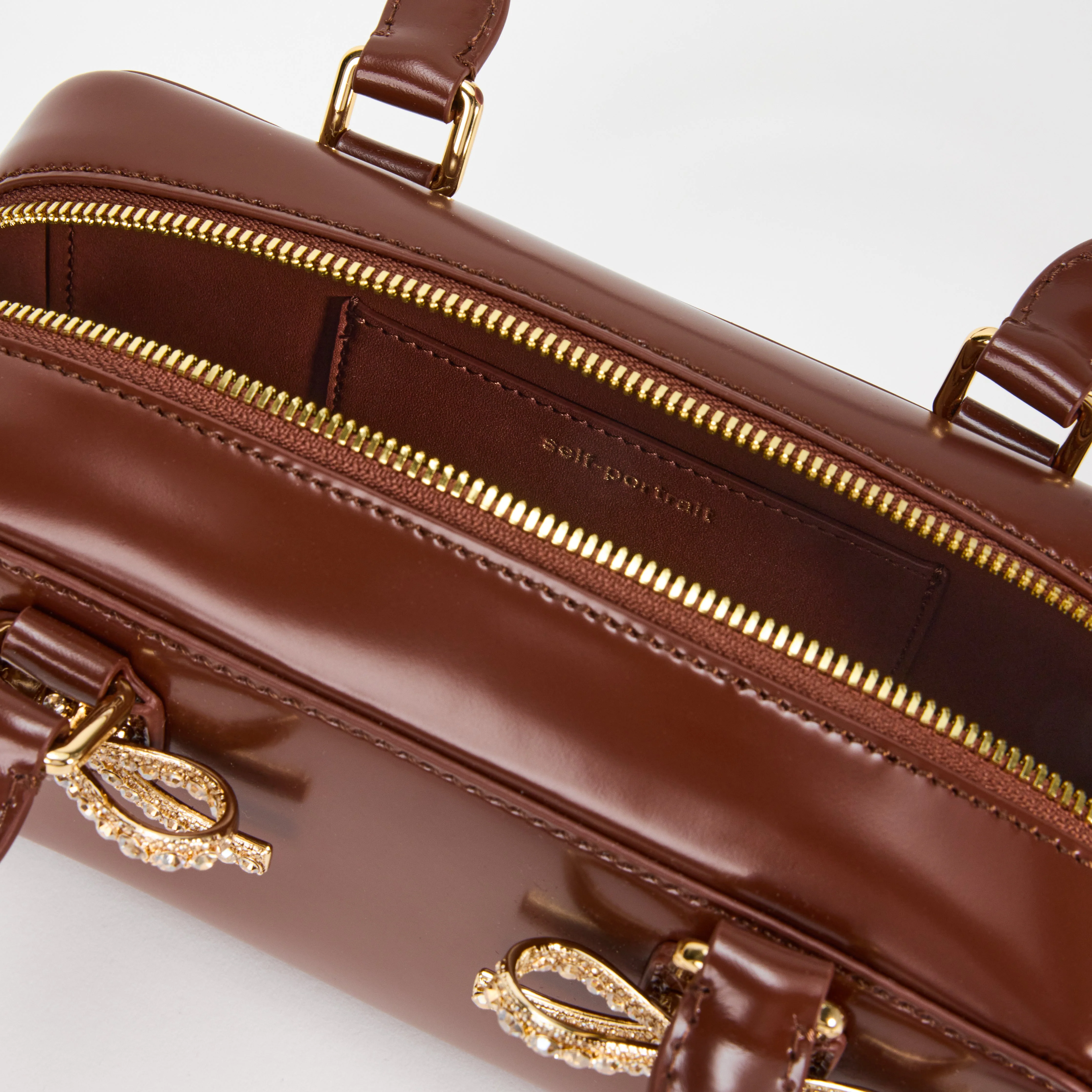Brown Leather Mini Tote Bag - Image 4