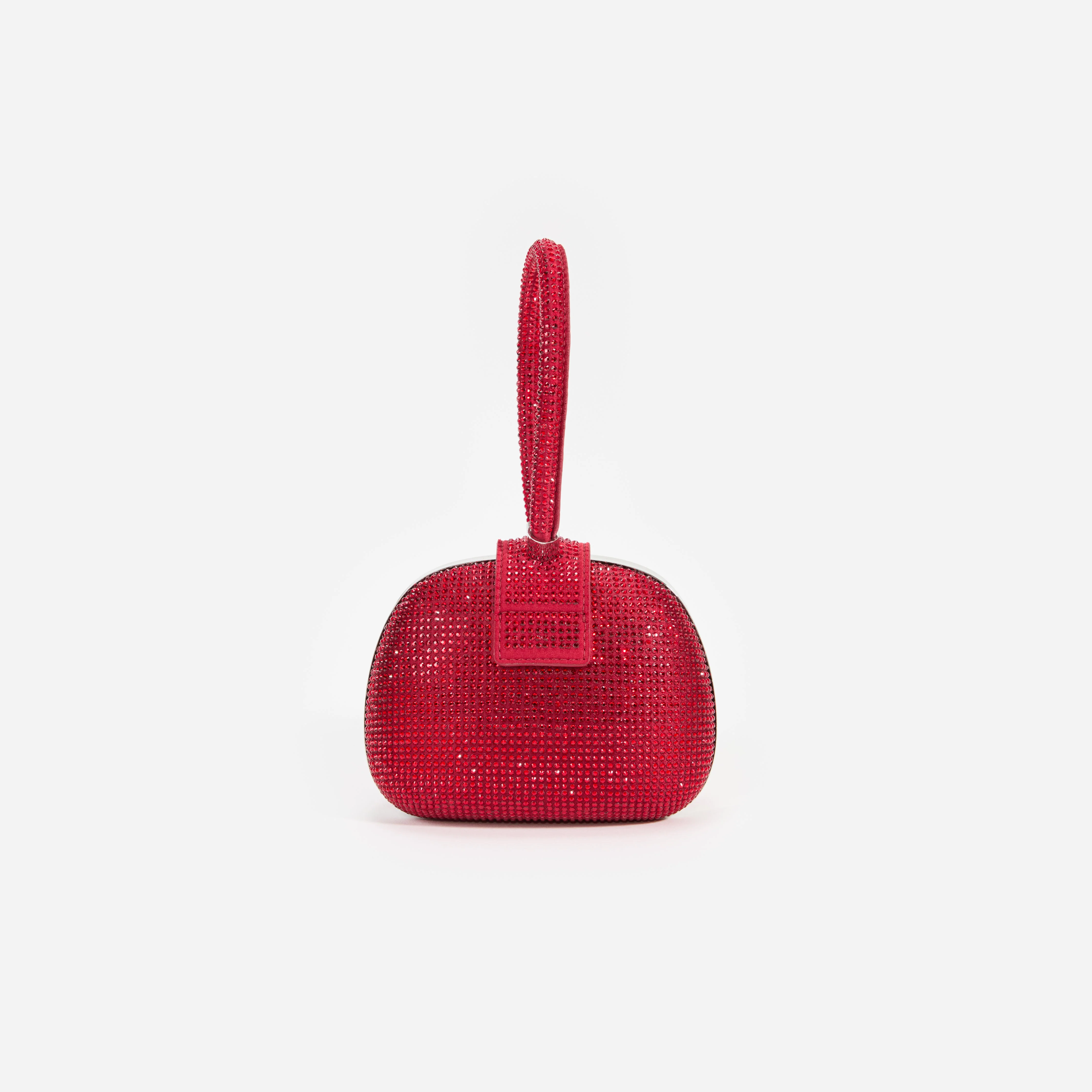 Burgundy Rhinestone Top Handle Clutch Bag - Image 3