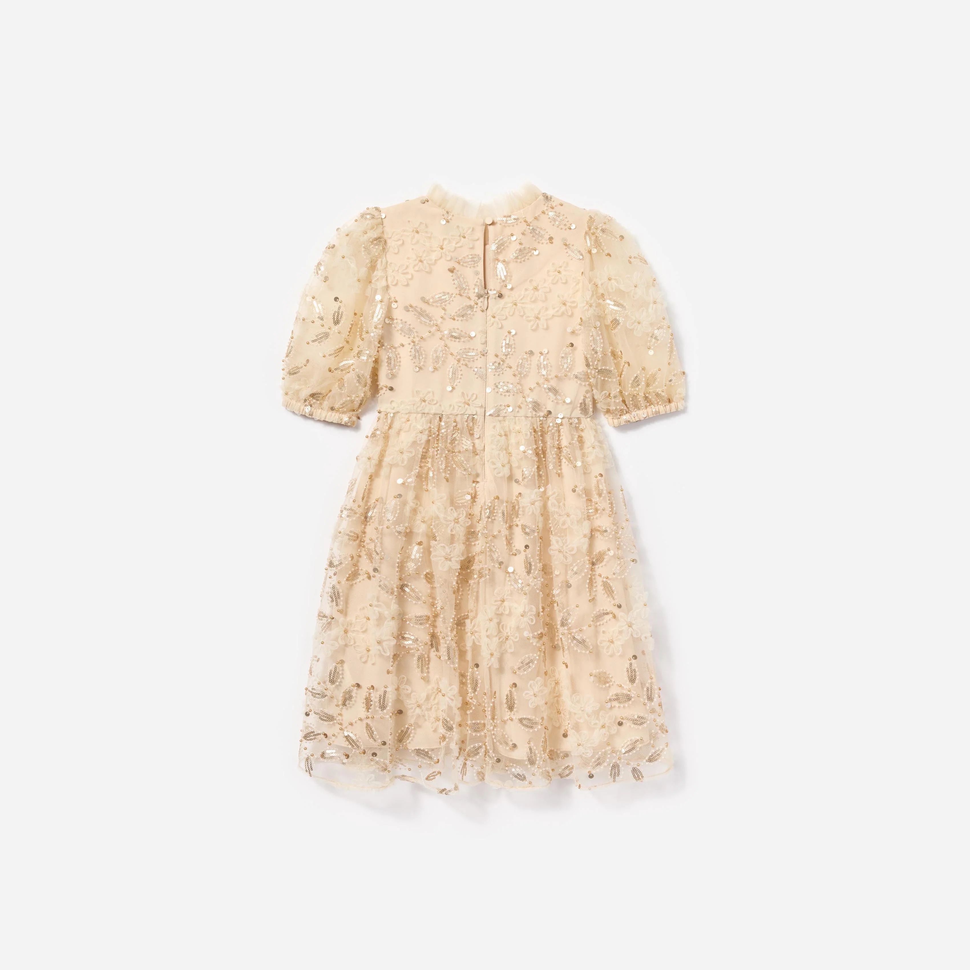 Cream Sequin Tulle Dress - Image 2
