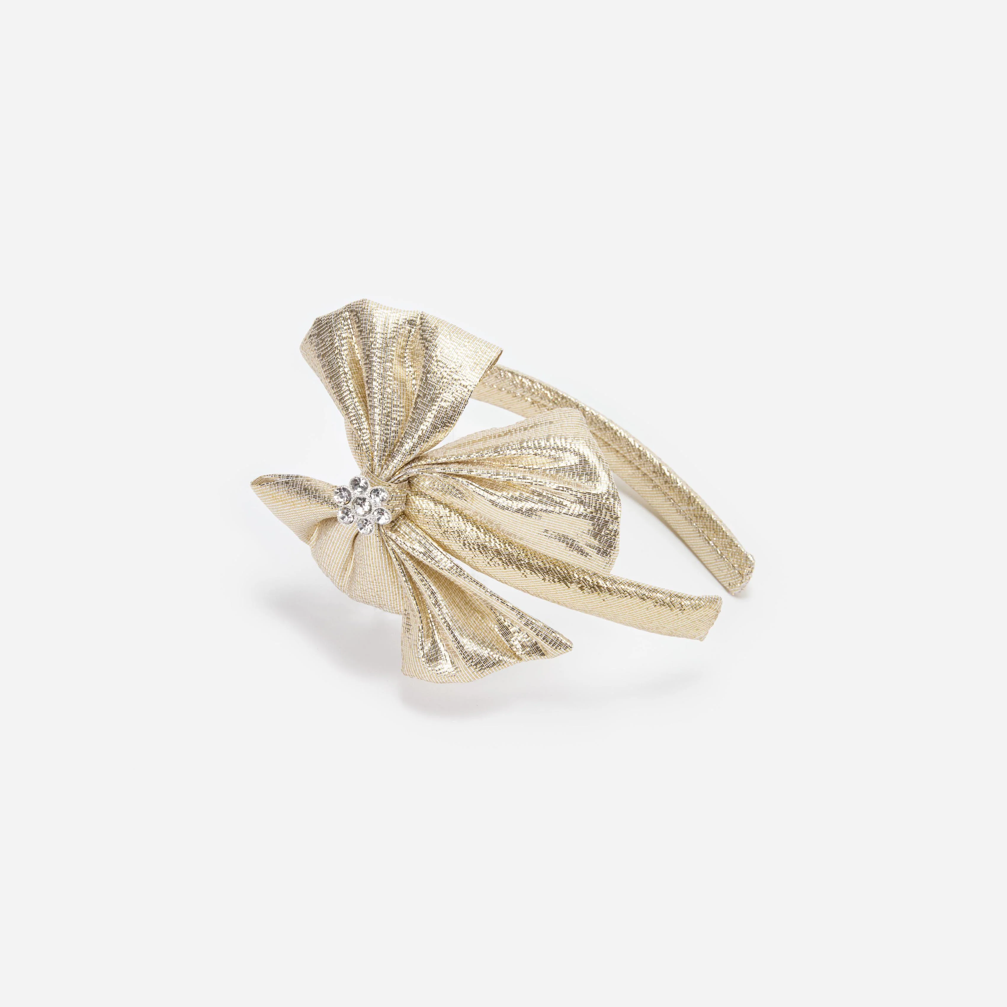 Gold Metallic Bow Headband - Image 2