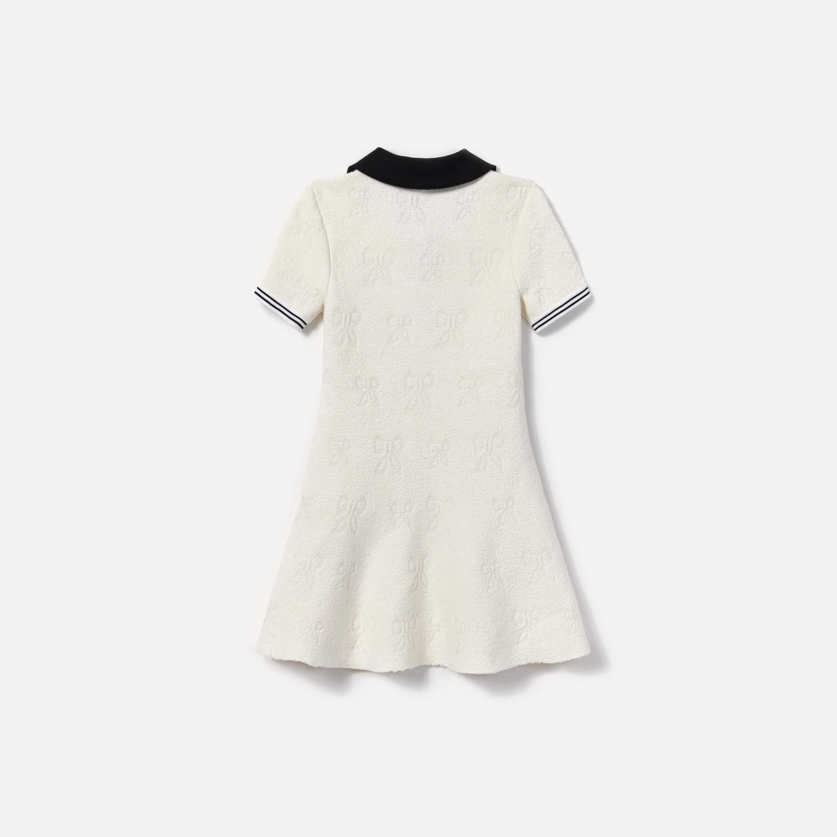 White Jacquard Knit Dress - Image 2