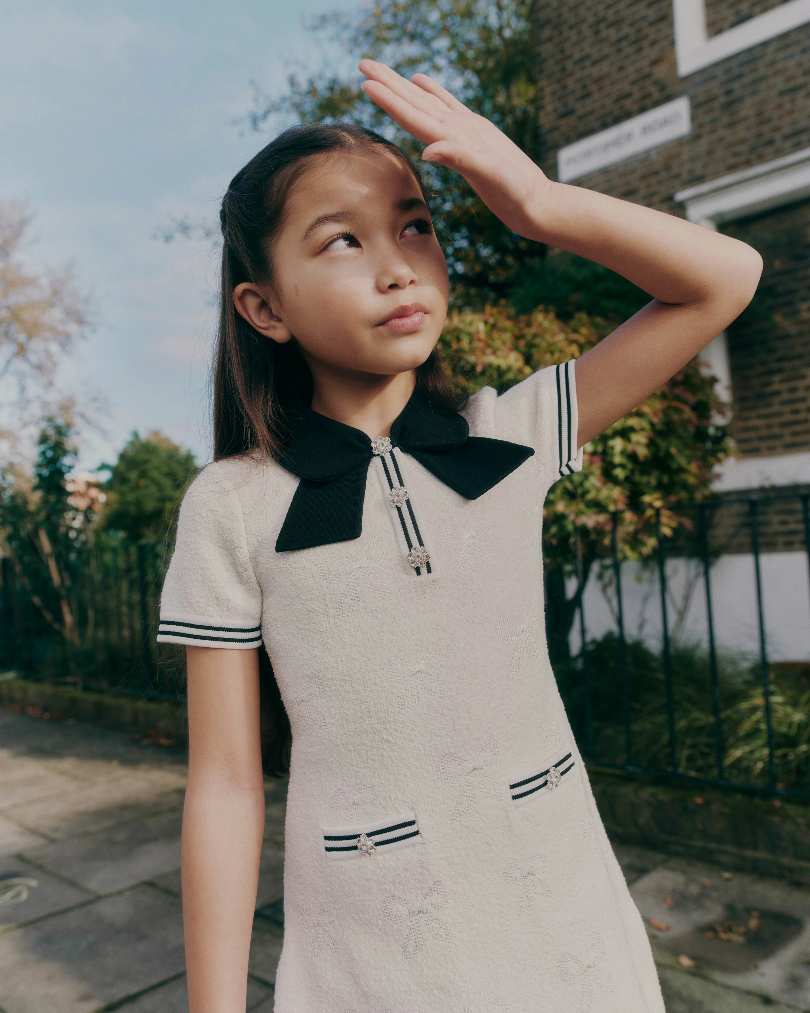 White Jacquard Knit Dress - Image 4