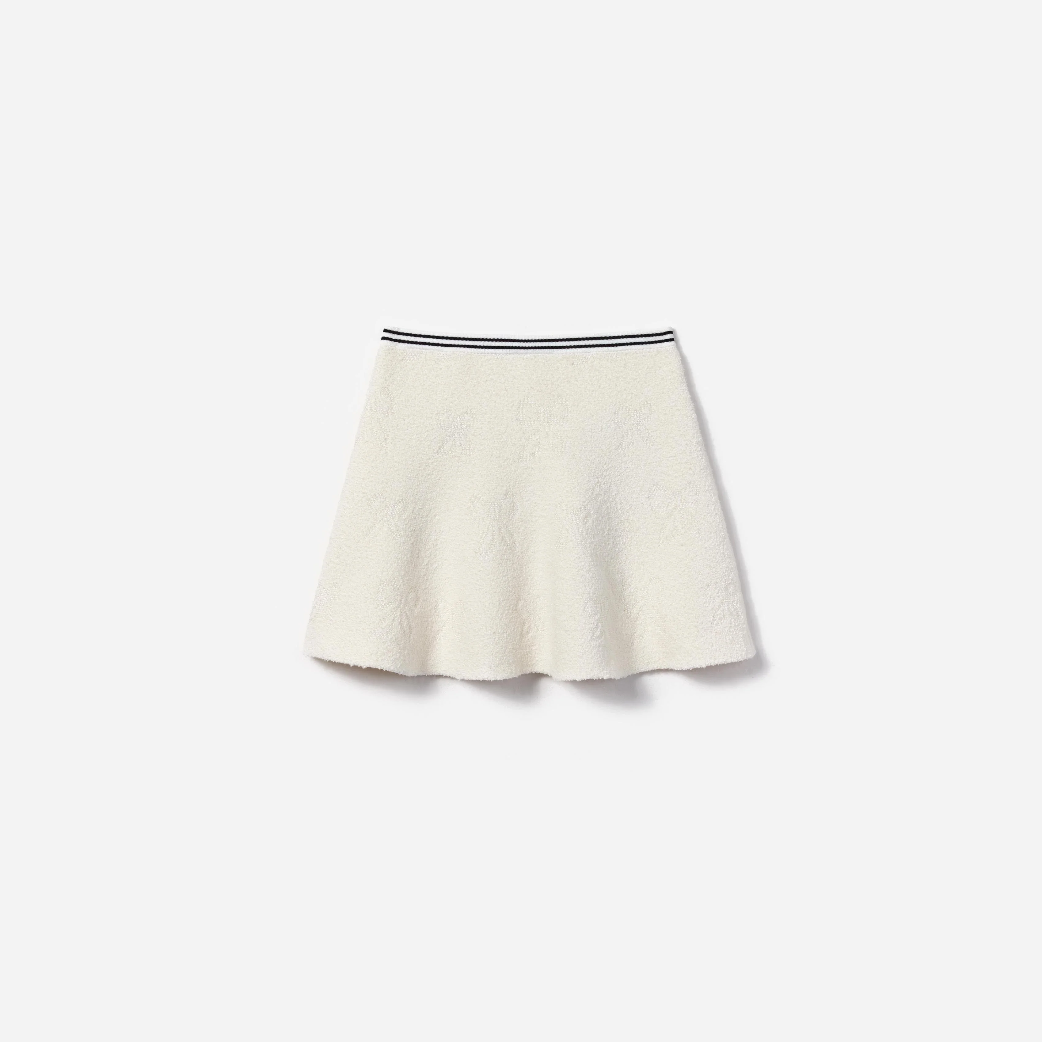 White Jacquard Knit Skirt - Image 2
