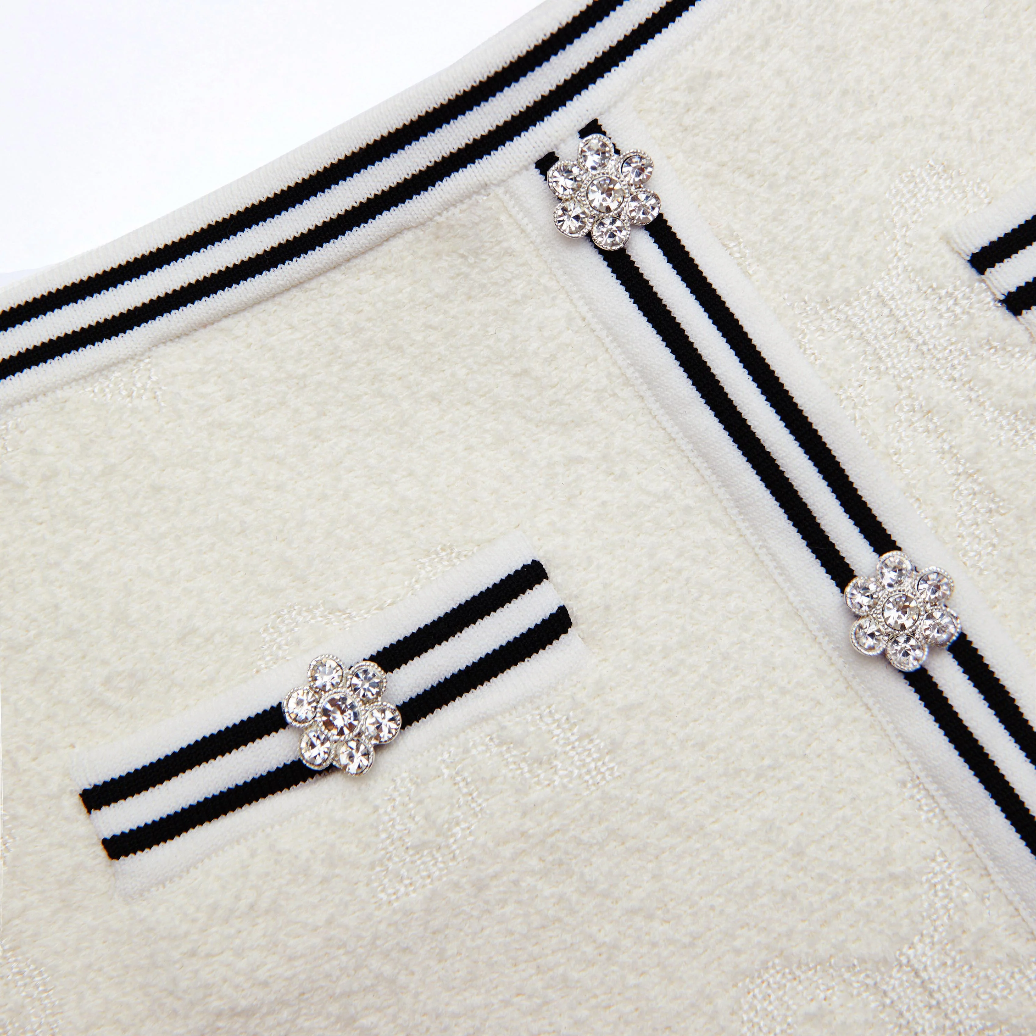White Jacquard Knit Skirt - Image 3