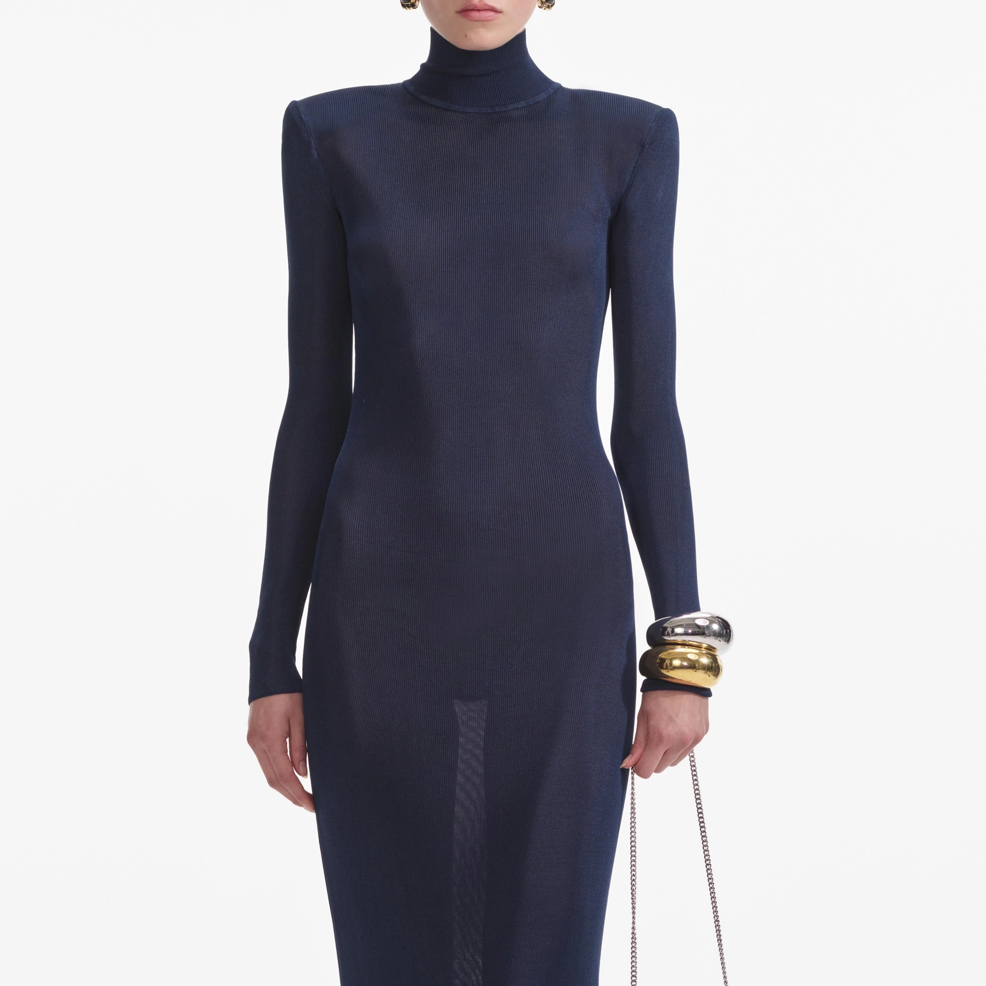 Navy Viscose Knit Maxi Dress - Image 4