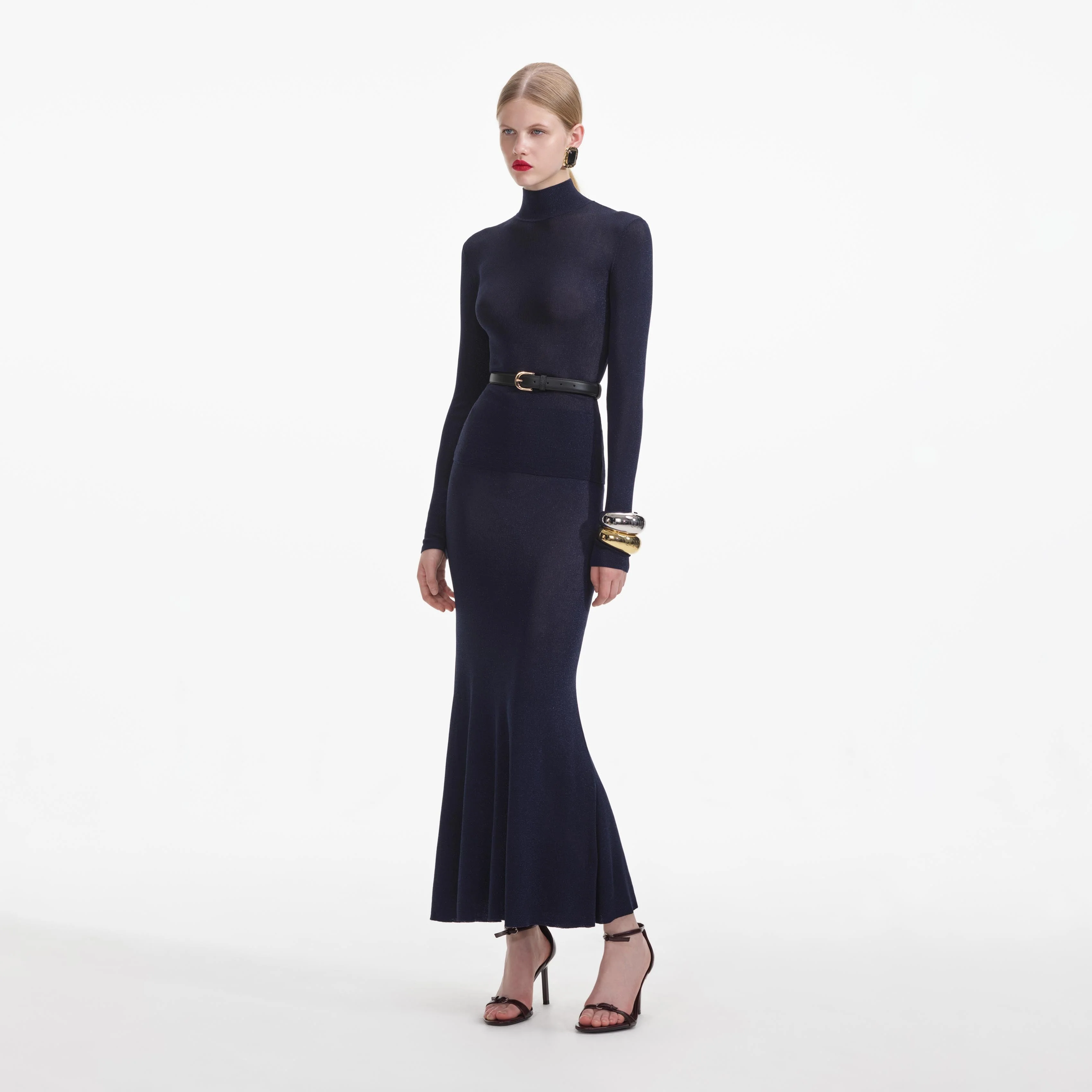 Navy Viscose Knit Top - Image 2