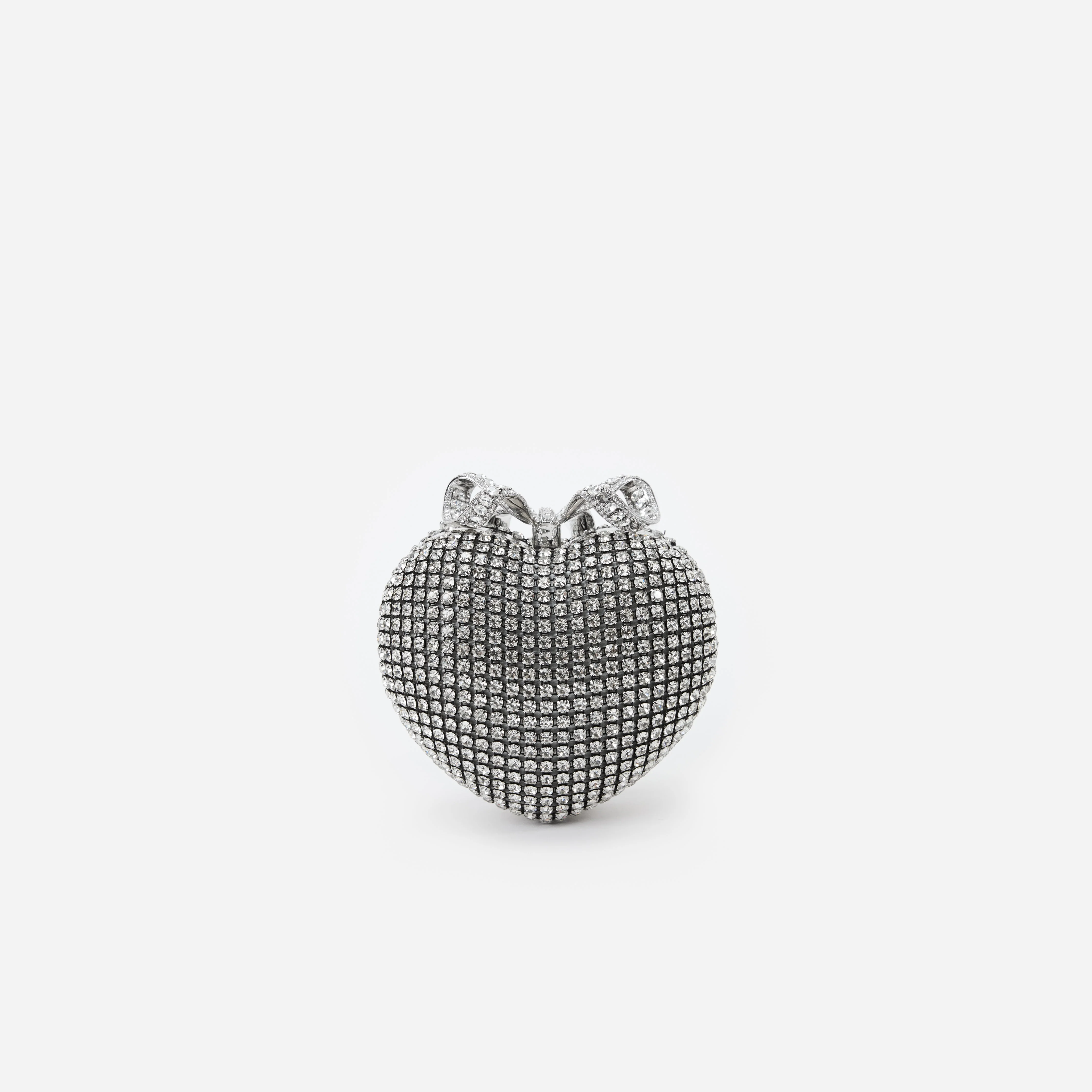 Silver Crystal Heart Clutch - Image 3