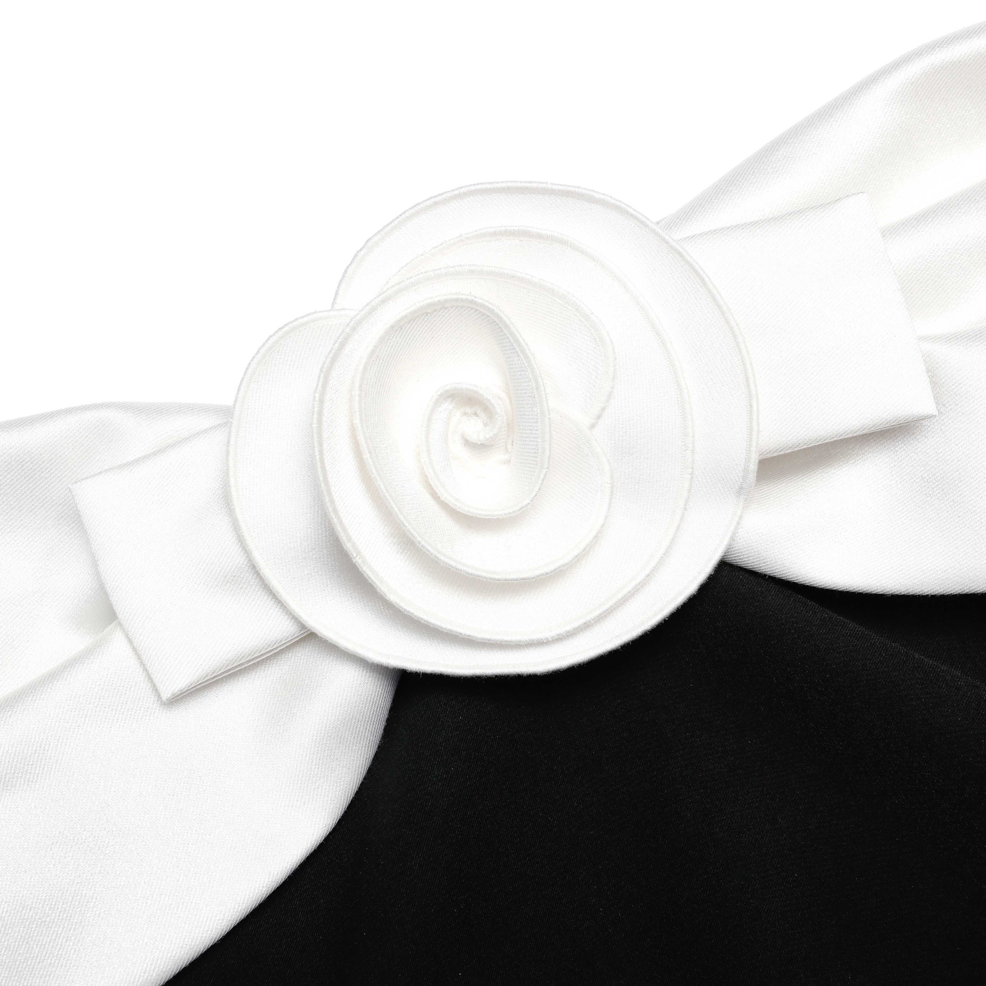 Black Crepe Flower Top - Image 5
