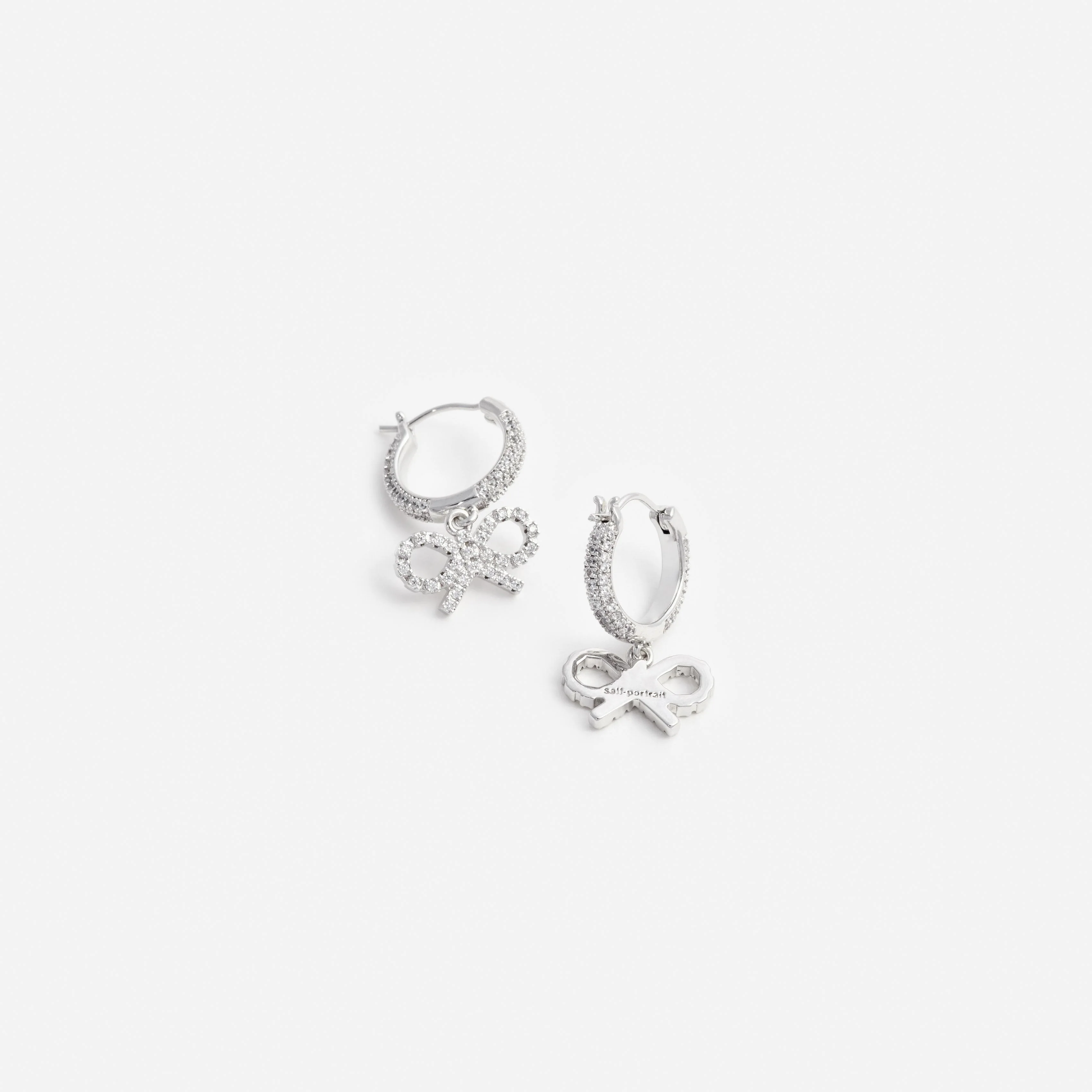 Crystal Bow Hoop Earrings - Image 3