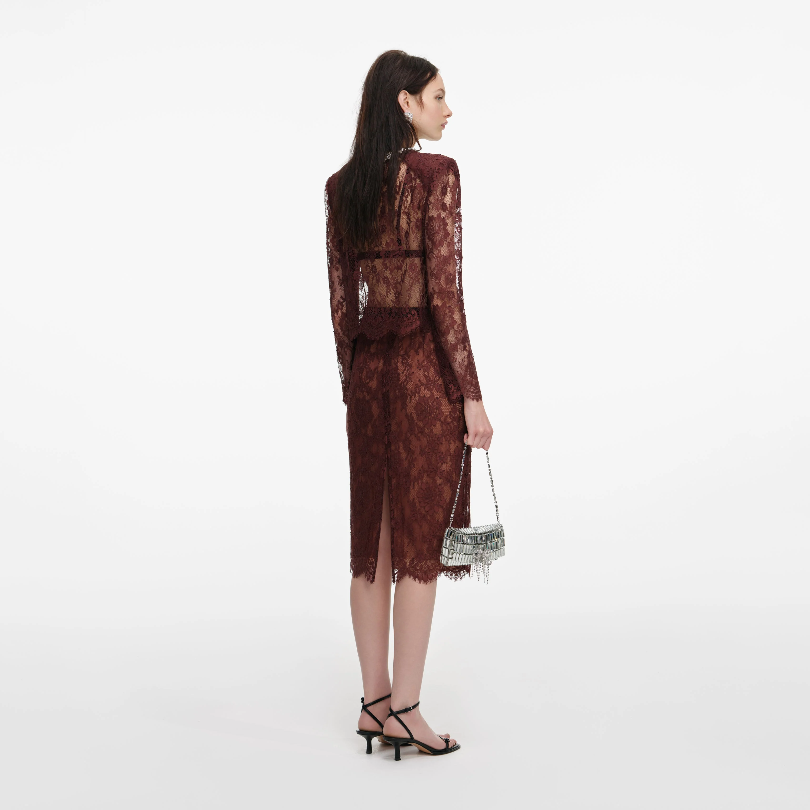 Brown Floral Lace Top - Image 3