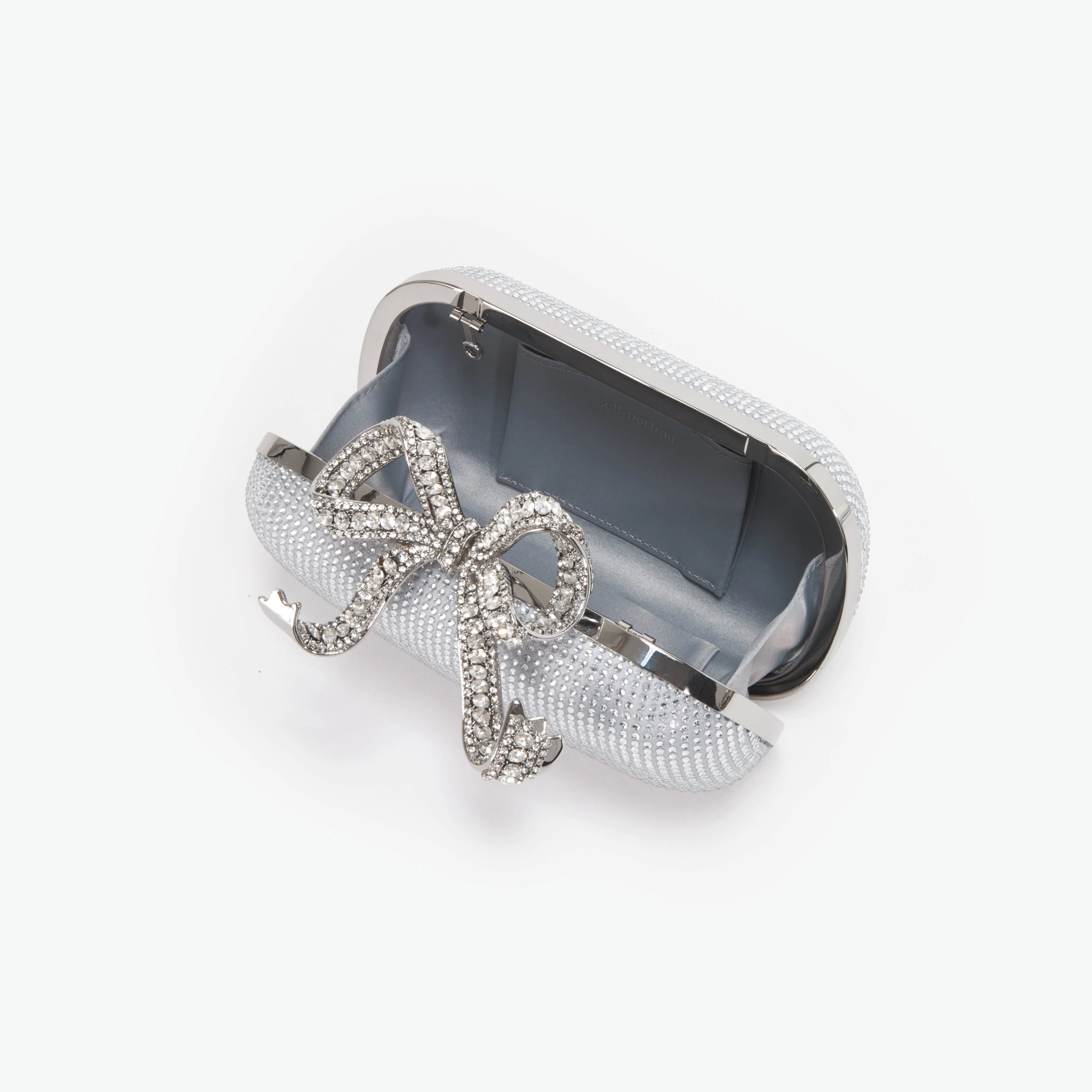 Silver Rhinestone Bow Clutch - Image 5
