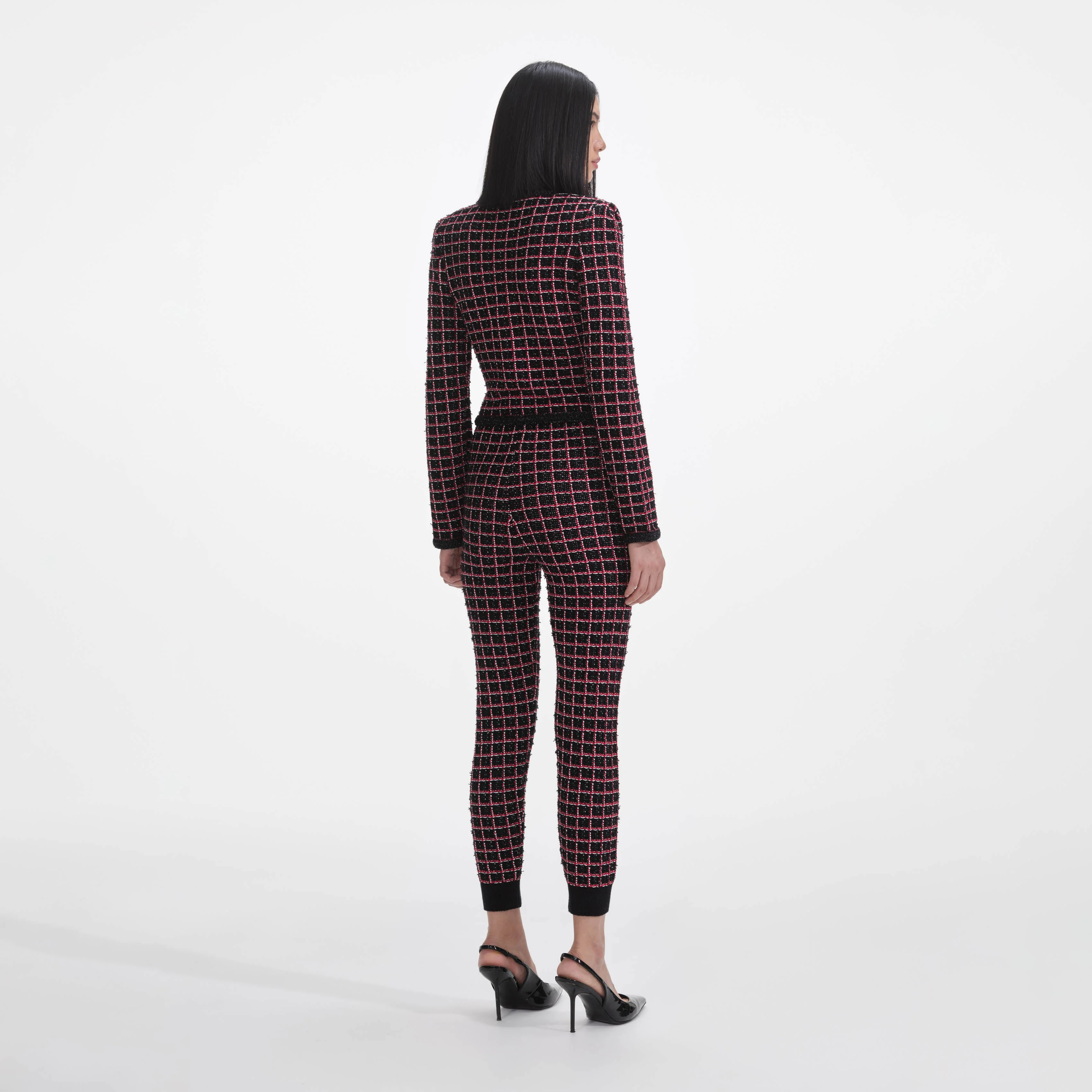 Black And Red Check Cardigan - Image 3