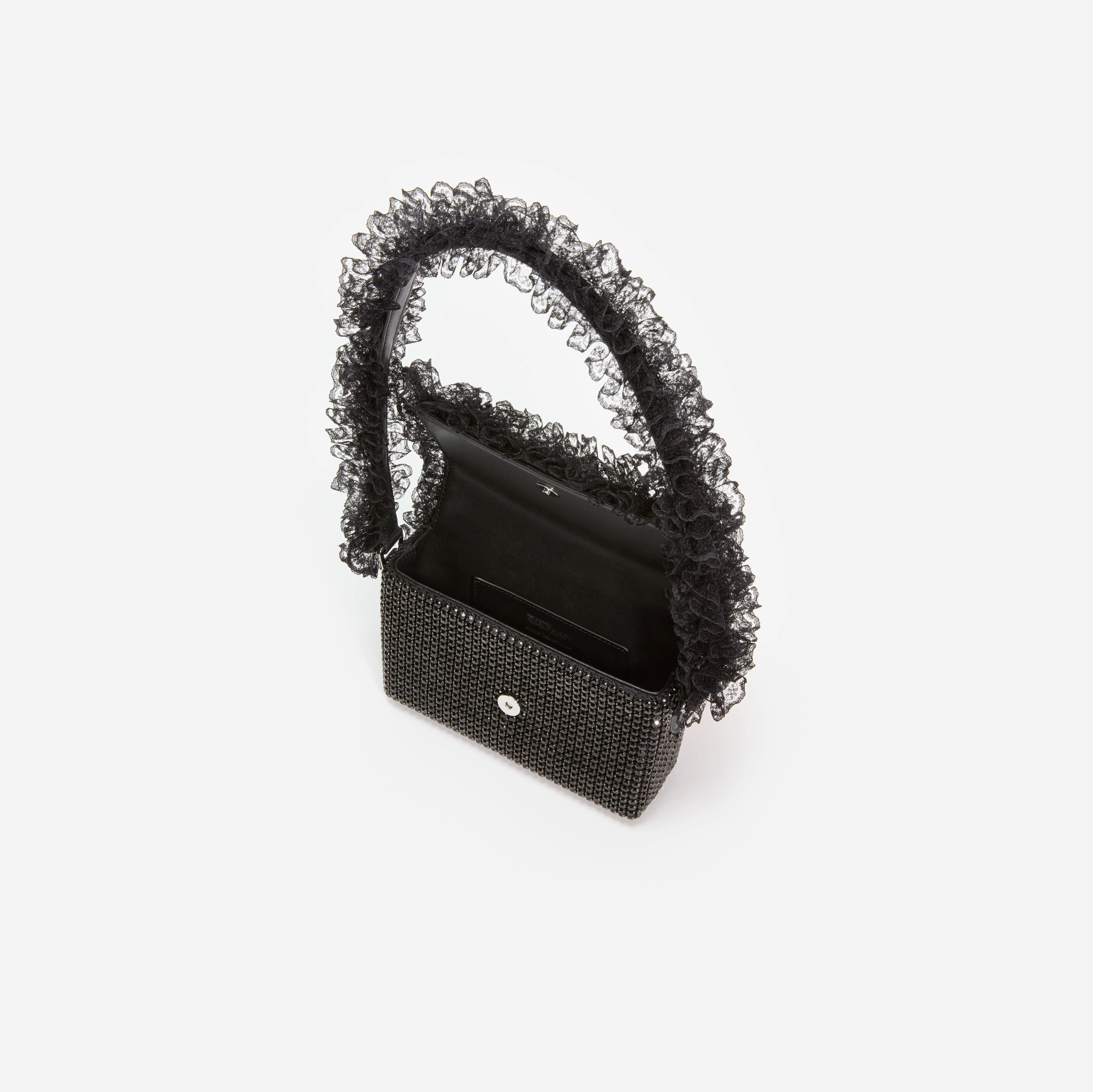 Black Crystal Lace Detail Bag - Image 4