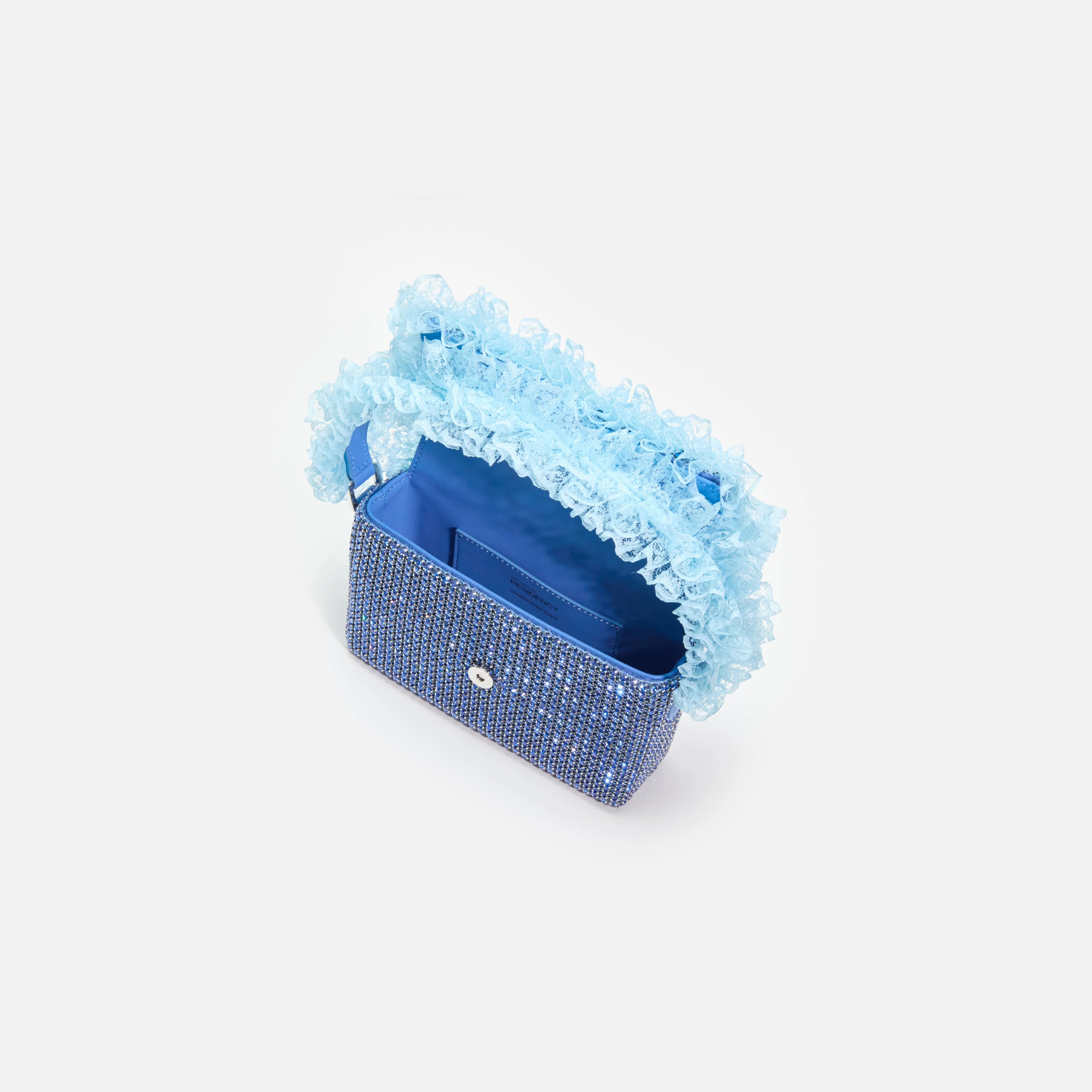 Blue Crystal Lace Detail Bag - Image 4
