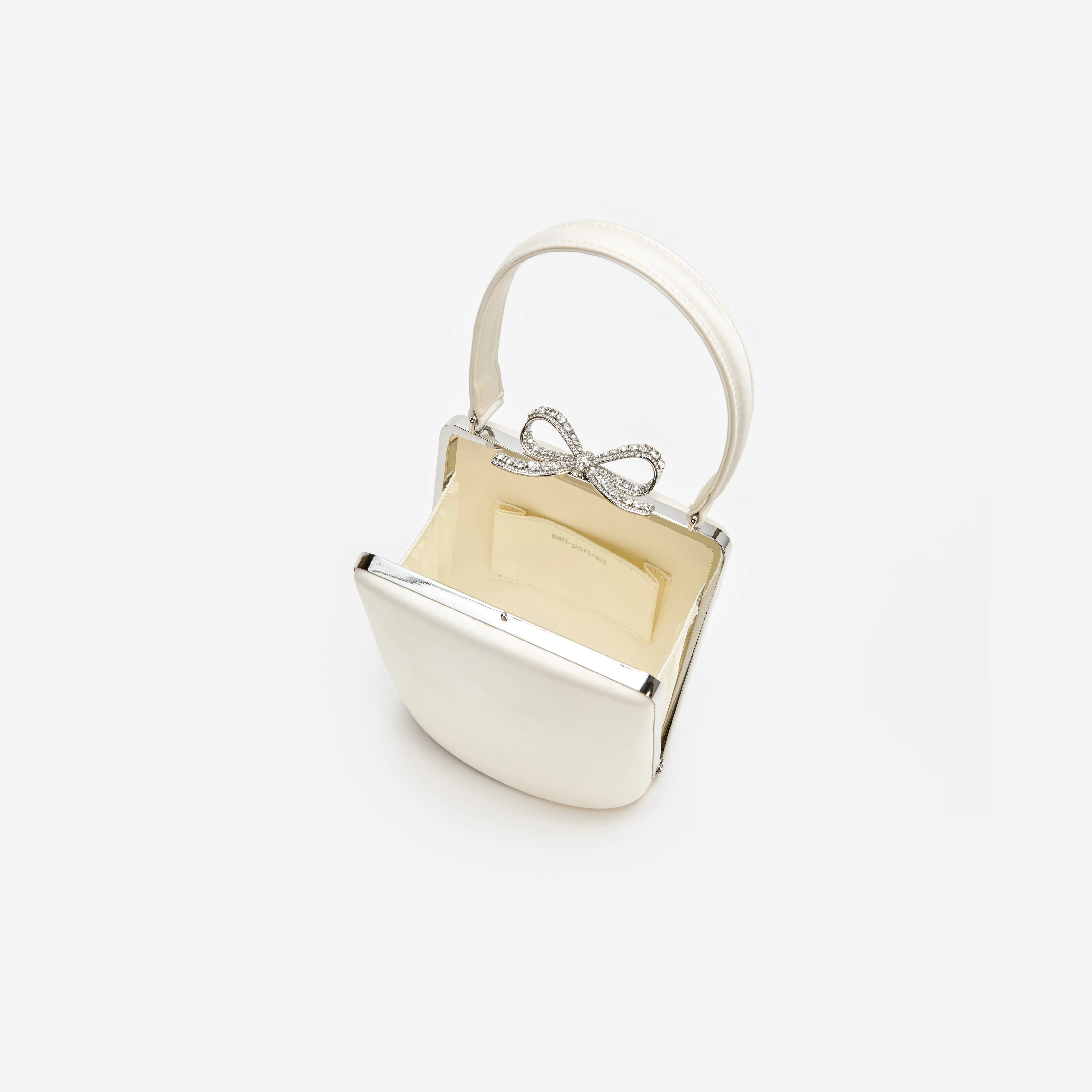 Champagne Satin Mini Bow Bag - Image 4