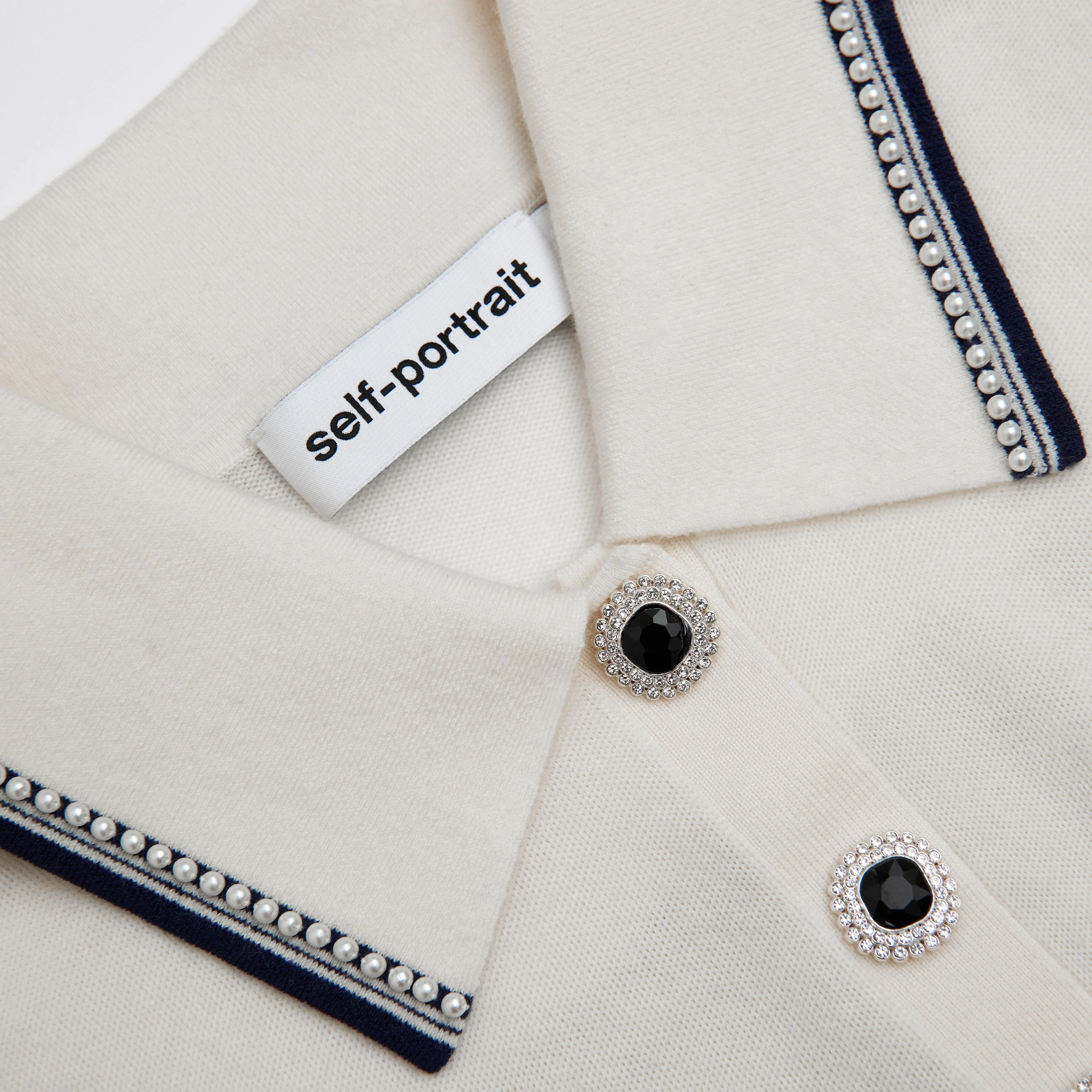 Cream Knit SP Polo Top - Image 5