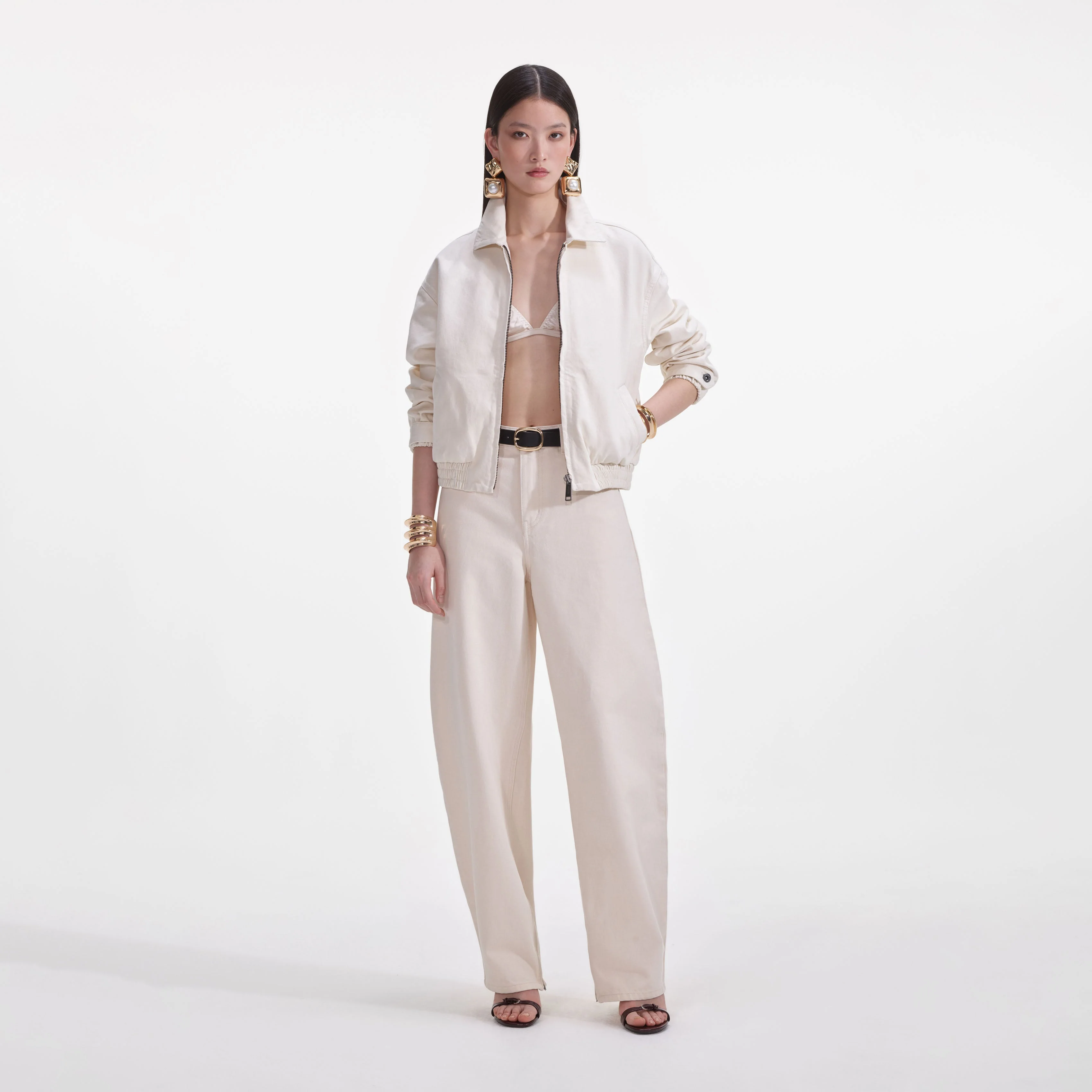 Cream Lightweight Denim Jacket - Image 4