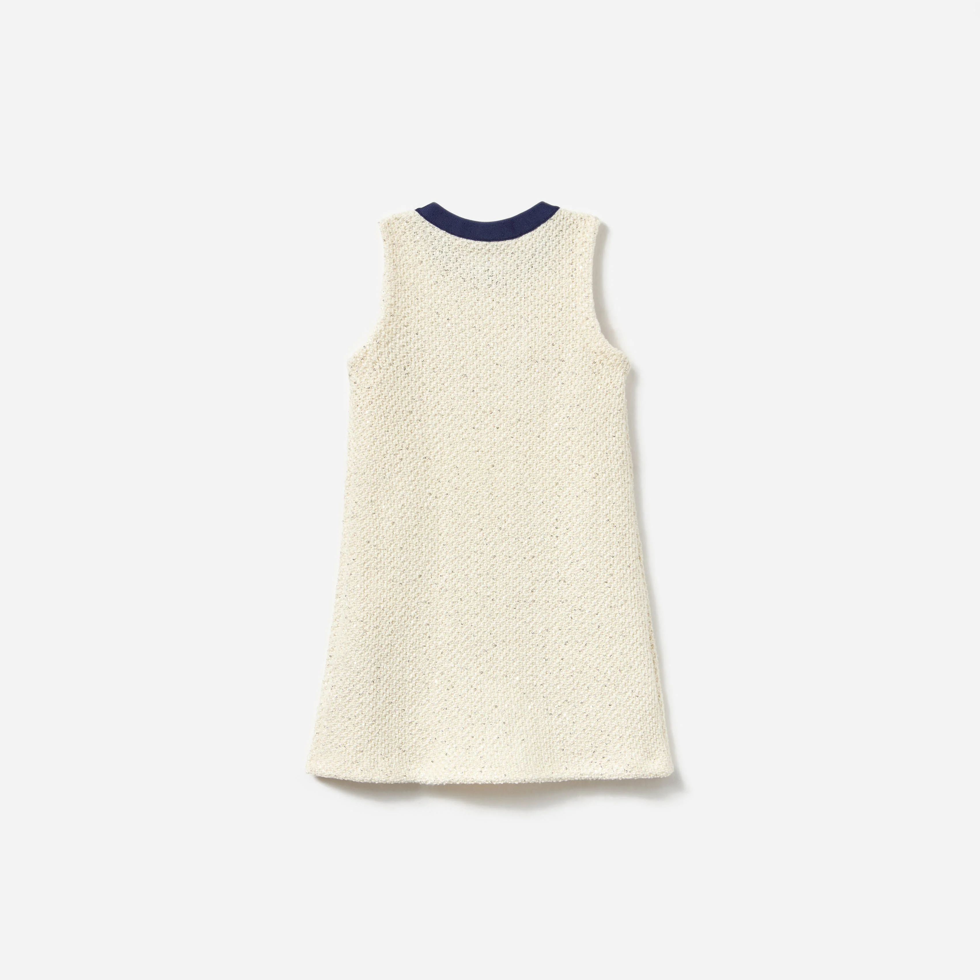 Cream Sequin Knit Dress - Image 2