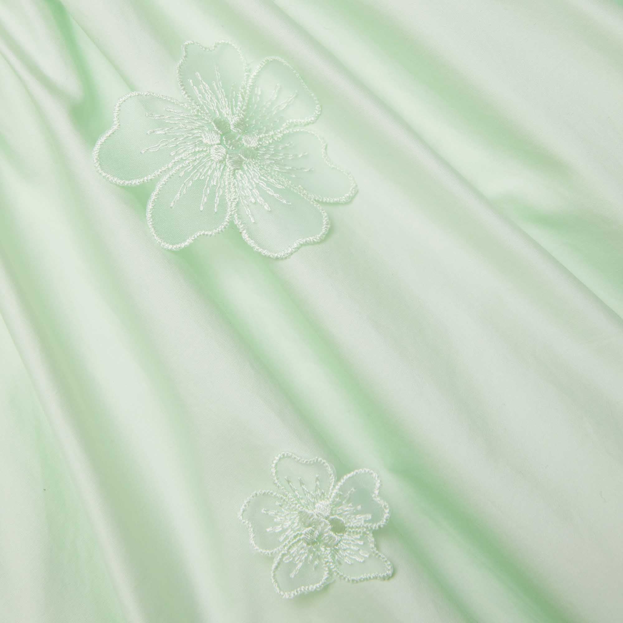 Green Cotton Flower Midi Dress - Image 5
