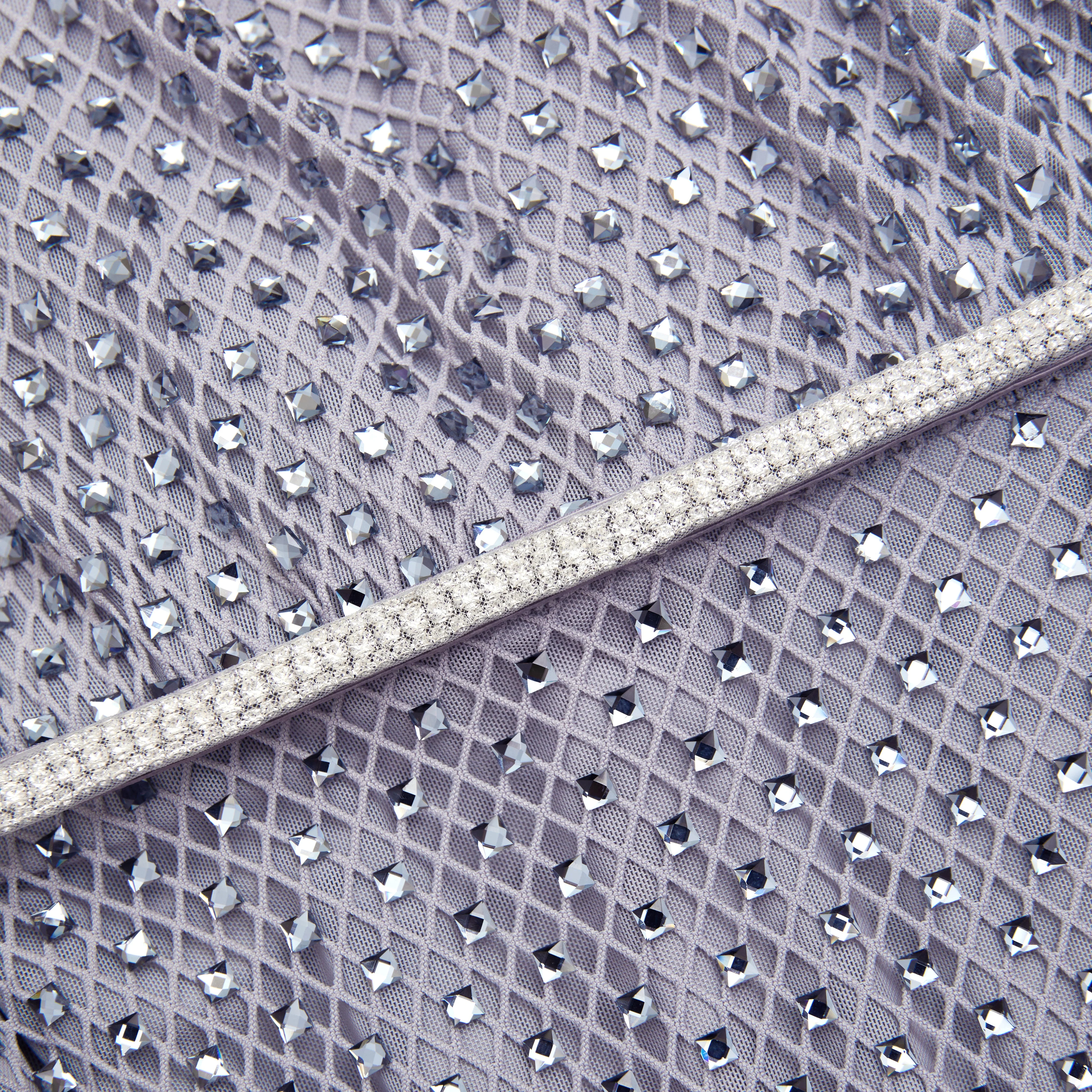 Grey Rhinestone Fishnet Midi Dress - Image 5