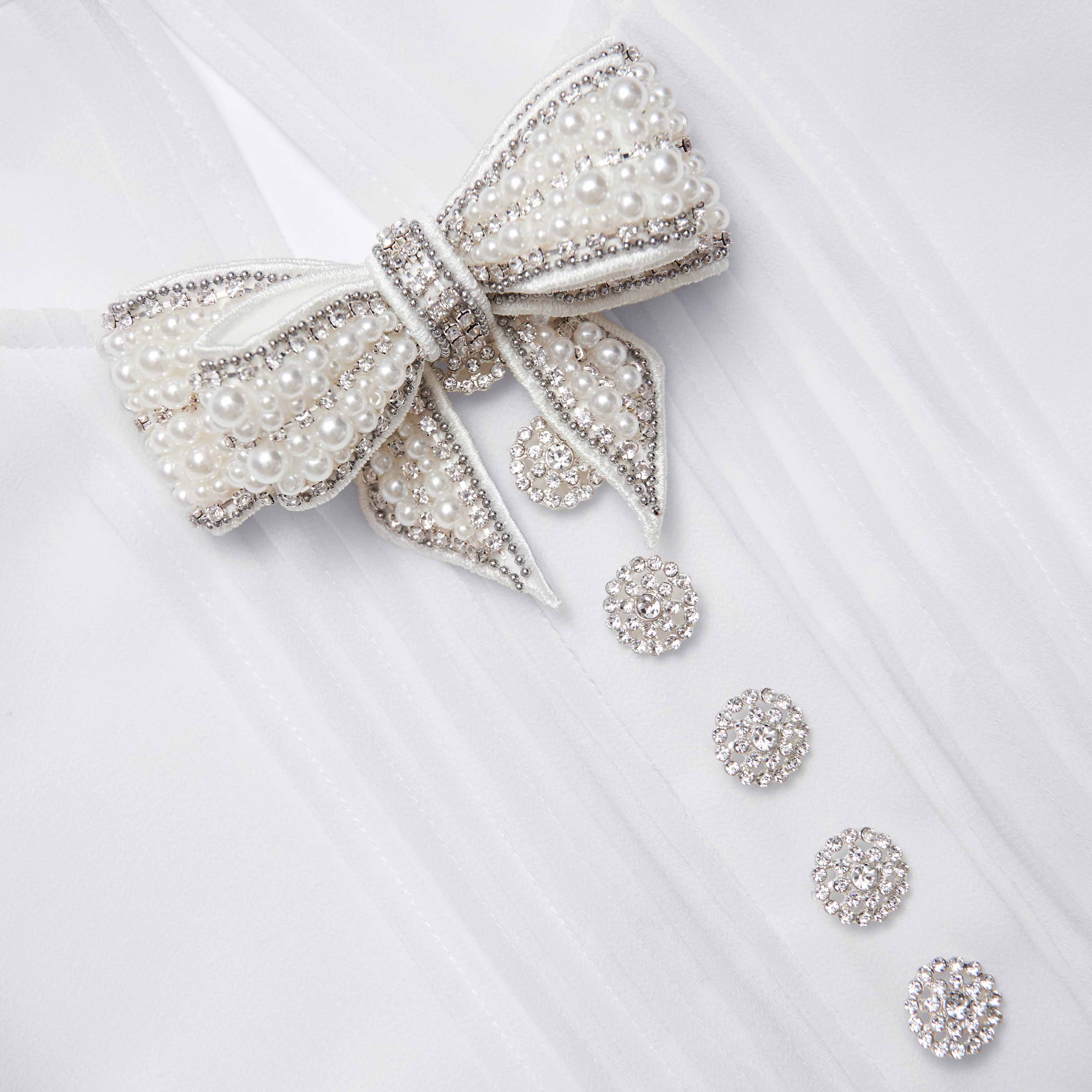 White Chiffon Ruffle Top - Image 5