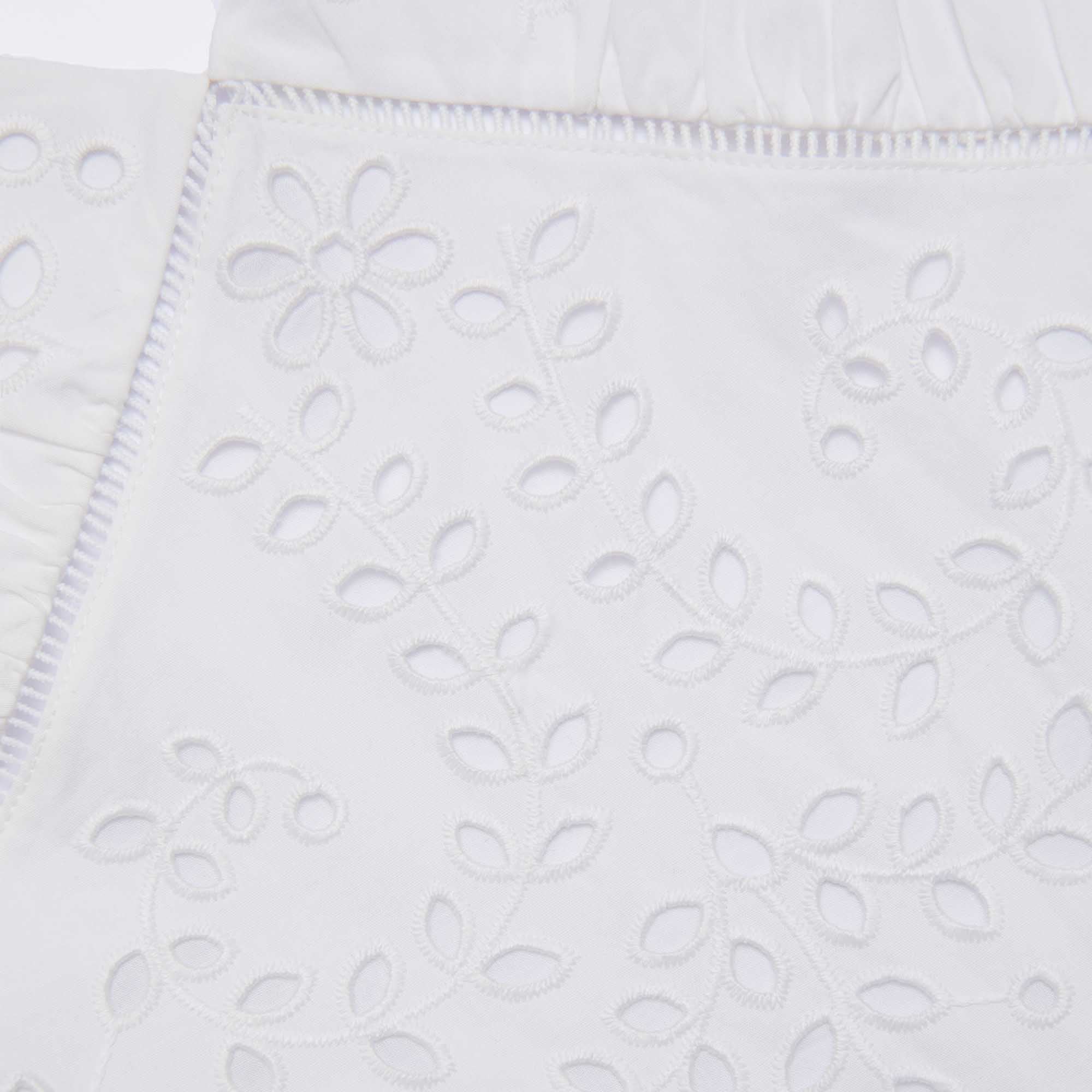 White Cotton Embroidered Maxi Dress - Image 5