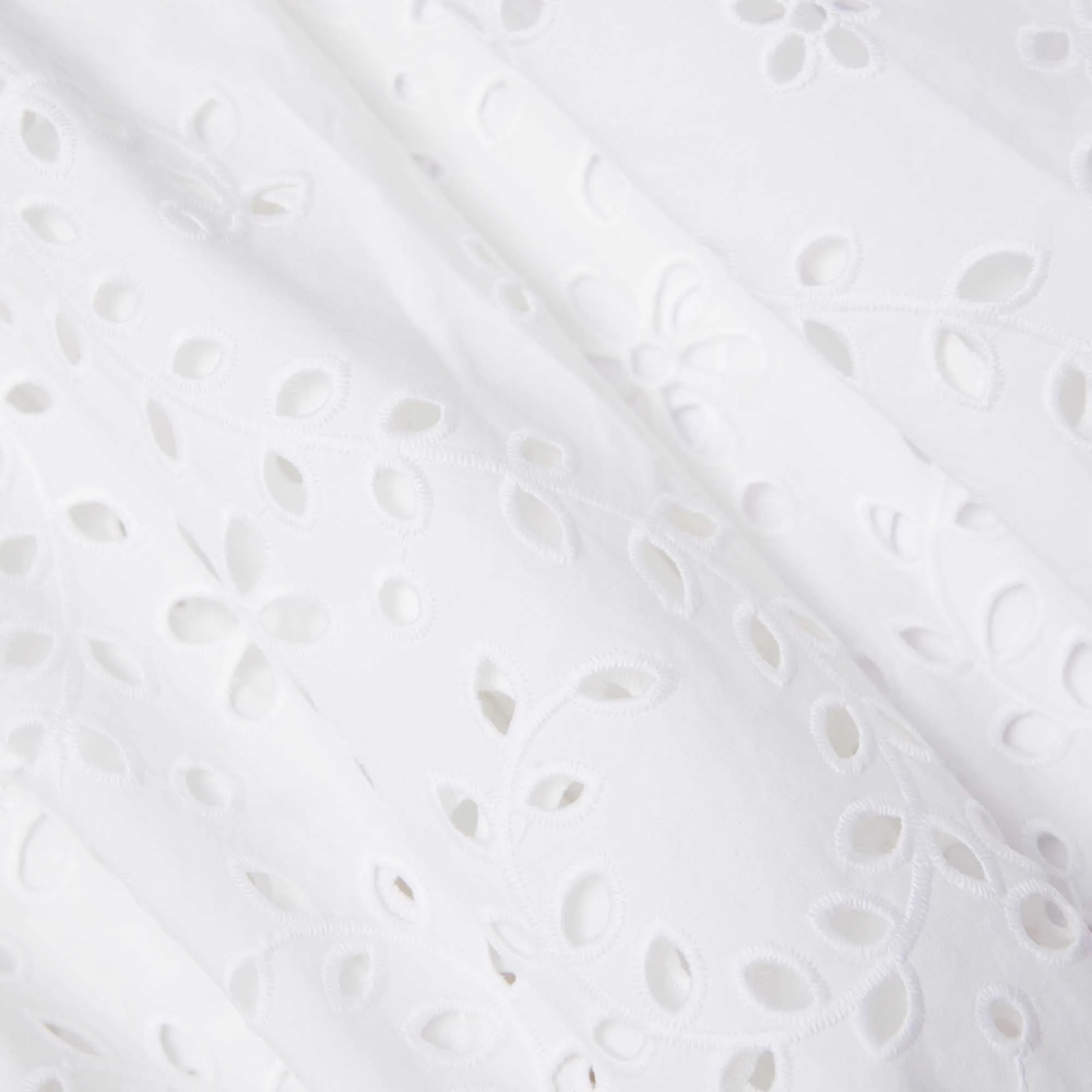 White Cotton Embroidered Midi Skirt - Image 5